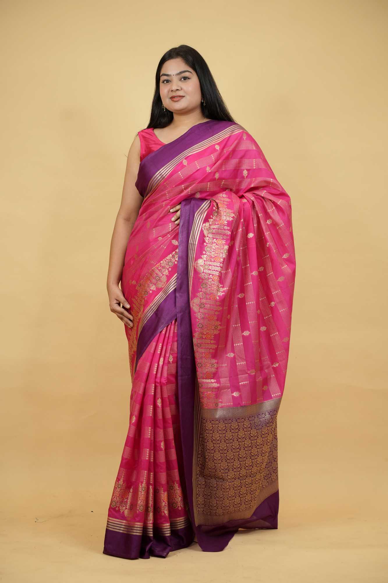Meenakari with All-Over Buti Weave and Zari Work Ready To wear Saree - Image 3