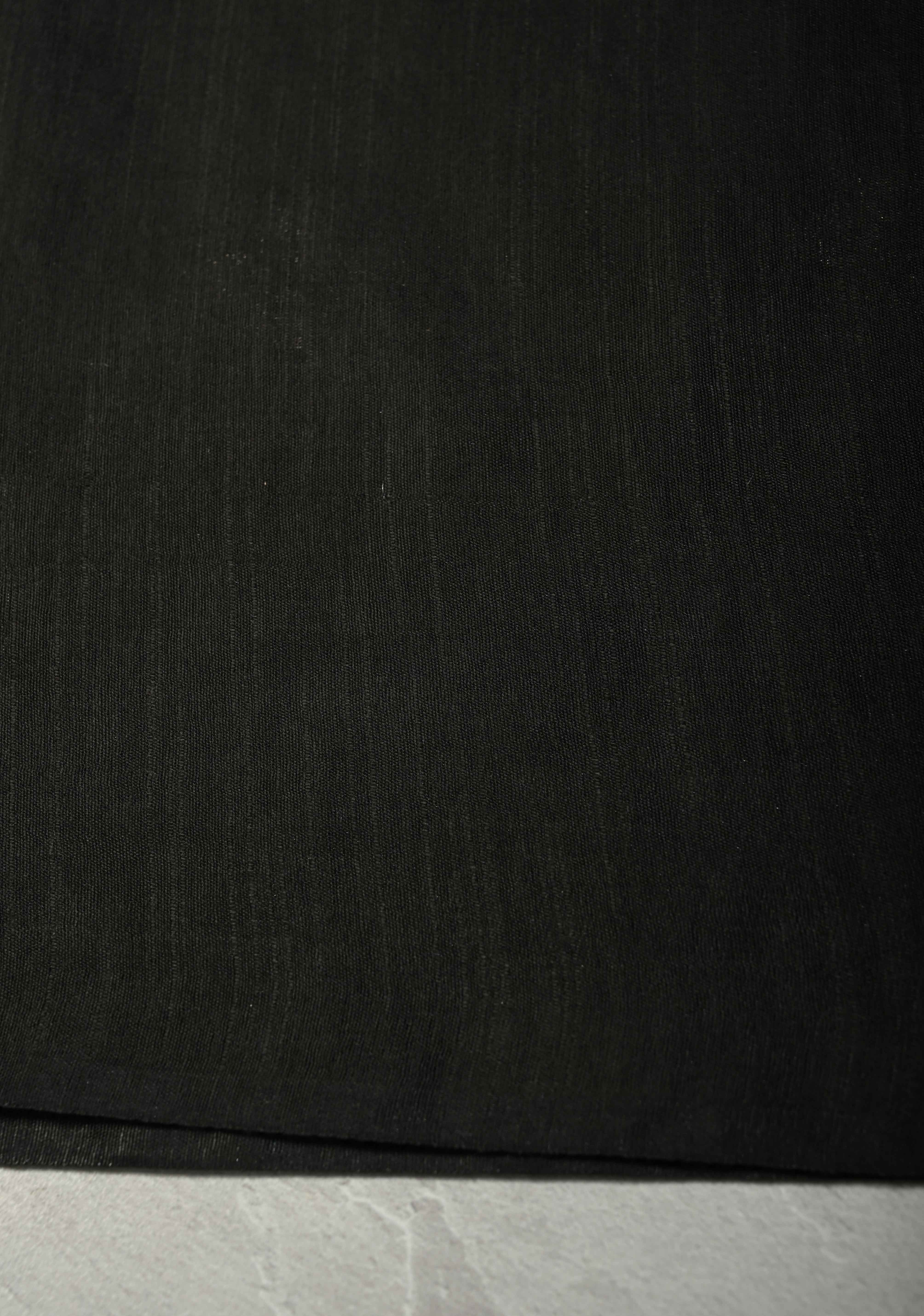 Black Borderless Semi Tussar Tissue Saree with Thread and Zari Buttas | Shobitam - Image 6