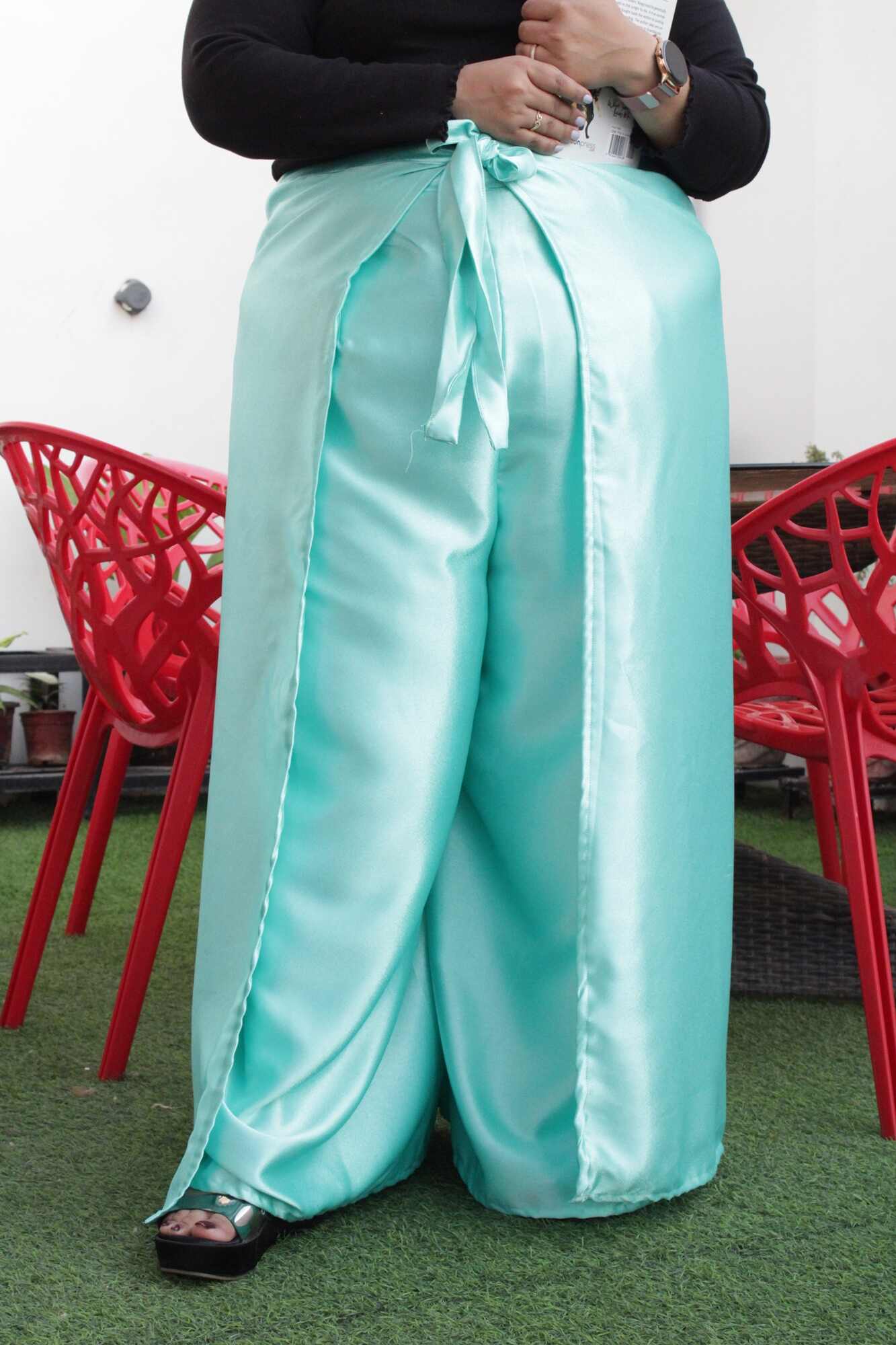 Blue Comfortable and Classy Wraparound Skirt Divider - Image 3