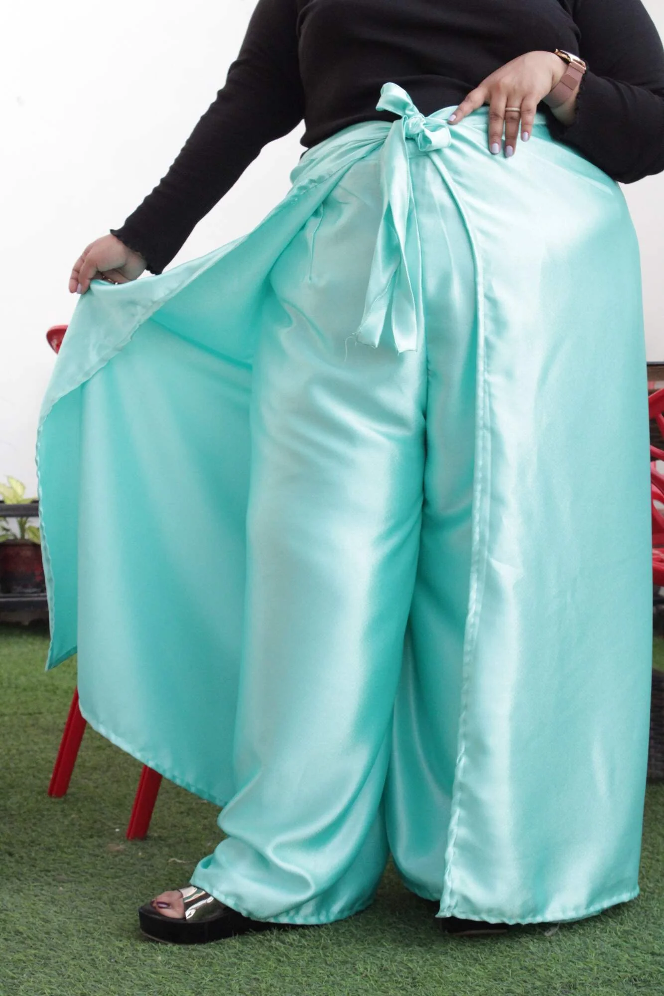 Blue Comfortable and Classy Wraparound Skirt Divider - Image 6
