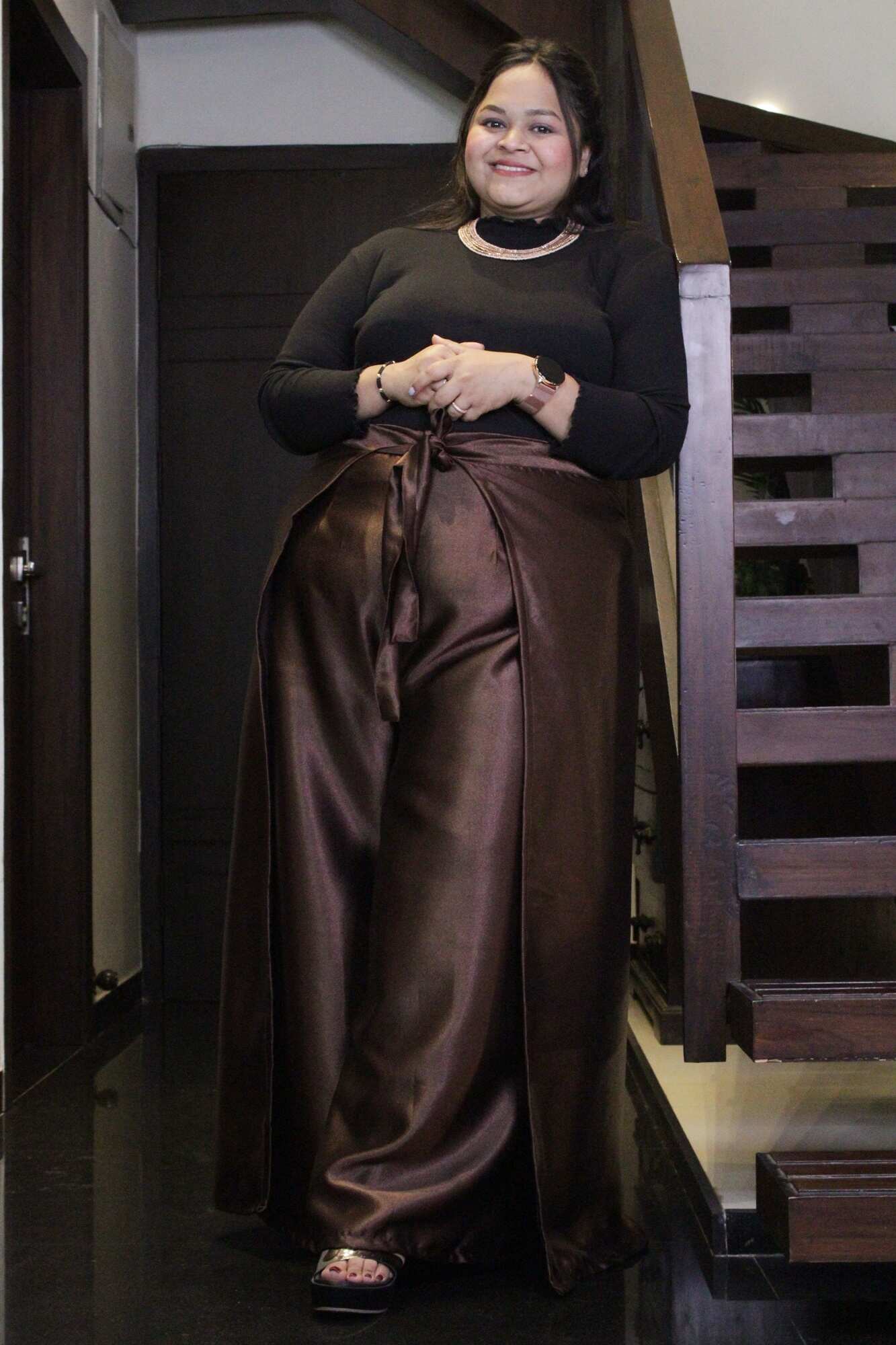 Brown Comfortable and Classy Wraparound Skirt Divider - Image 3