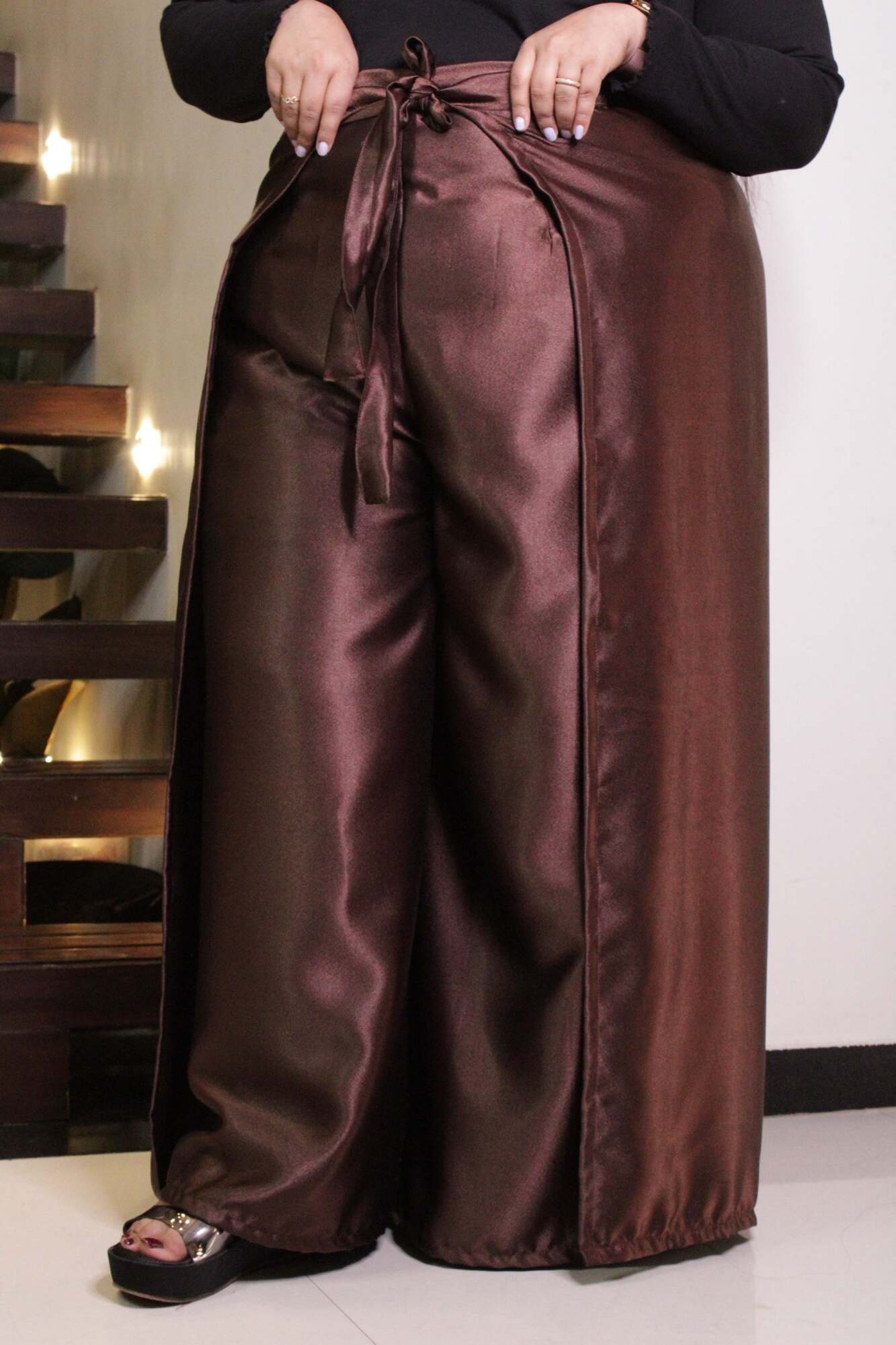 Brown Comfortable and Classy Wraparound Skirt Divider - Image 5