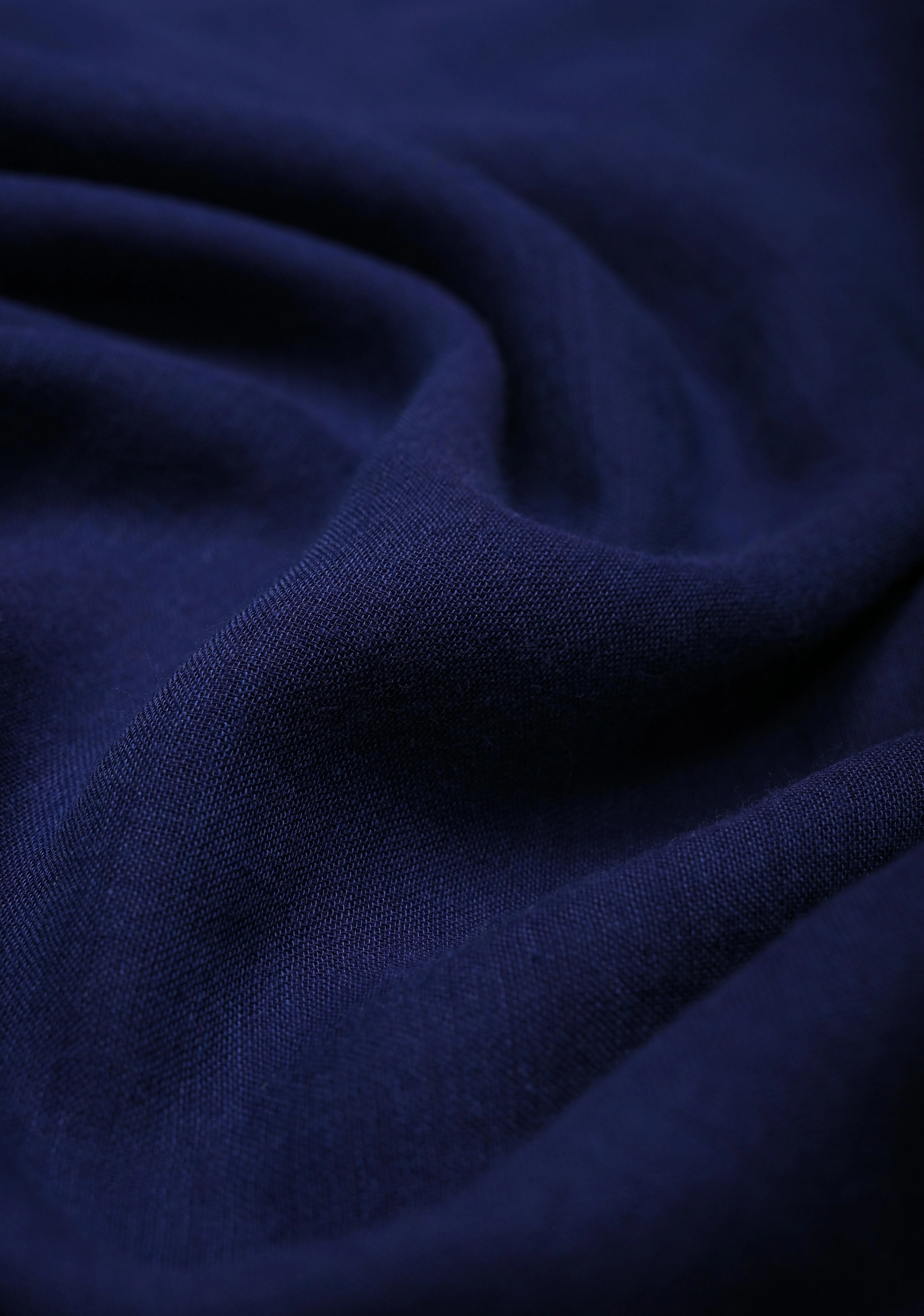 Navy Blue Mulmul Cotton Saree with tassels No Blouse piece | Shobitam - Image 3