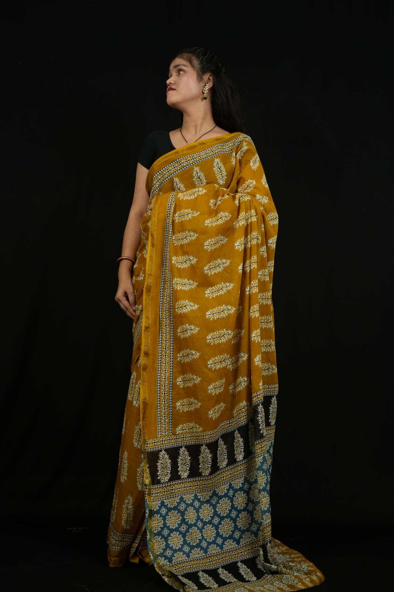 Jaipuri Sanganeri prestitched mul mul saree - Image 4