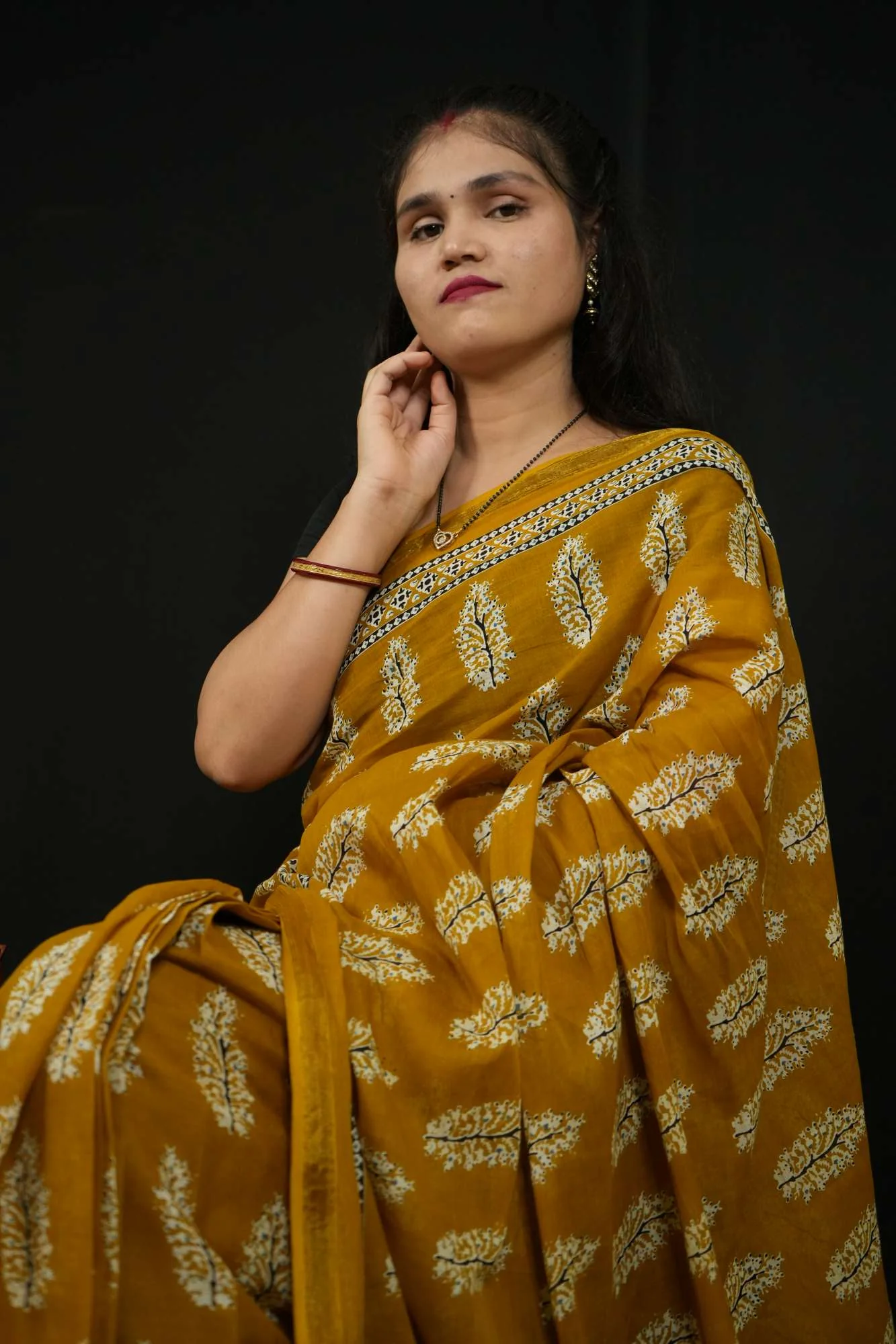 Jaipuri Sanganeri prestitched mul mul saree - Image 7