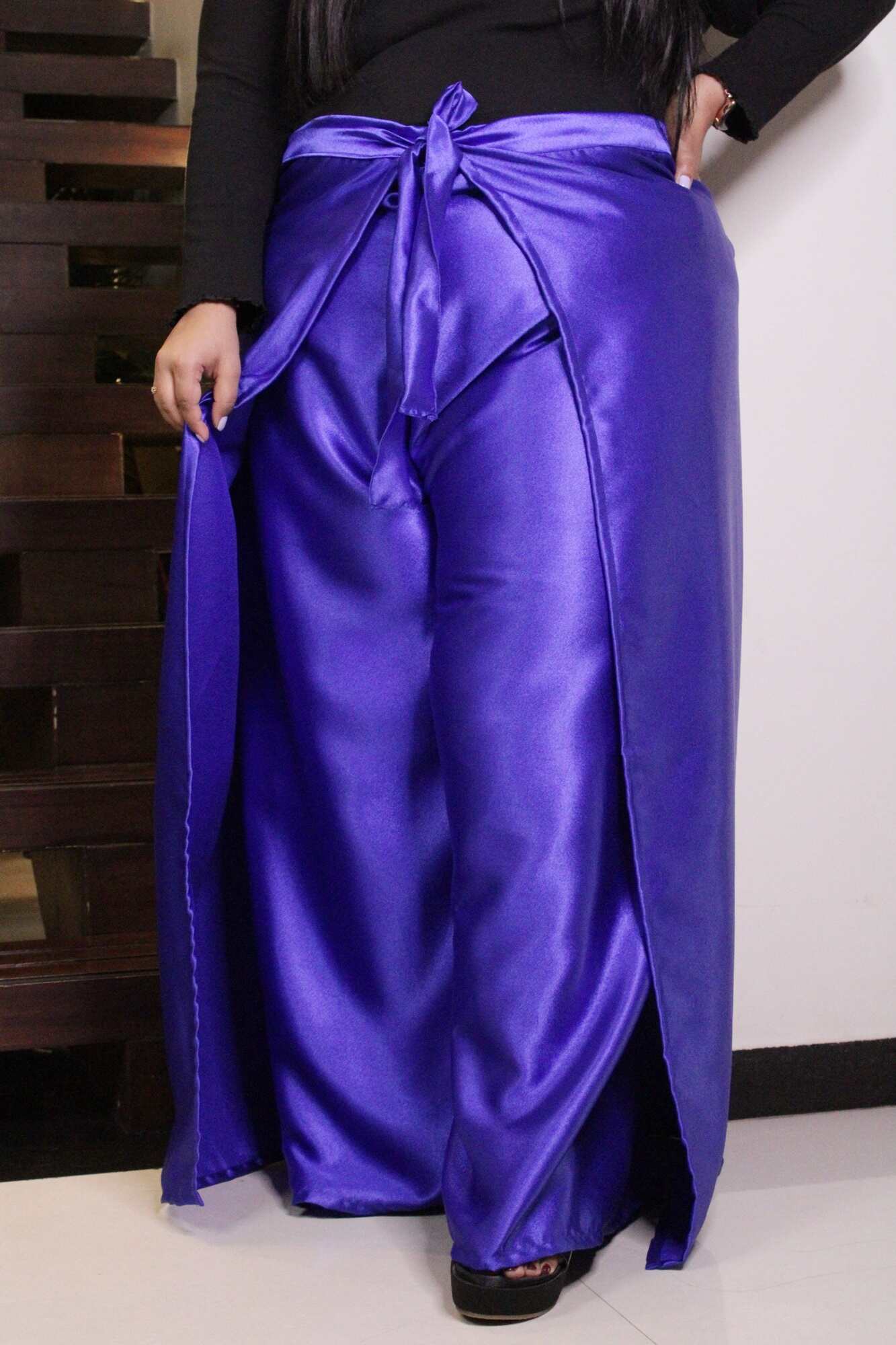 Dark Blue Comfortable and Classy Wraparound Skirt Divider - Image 5
