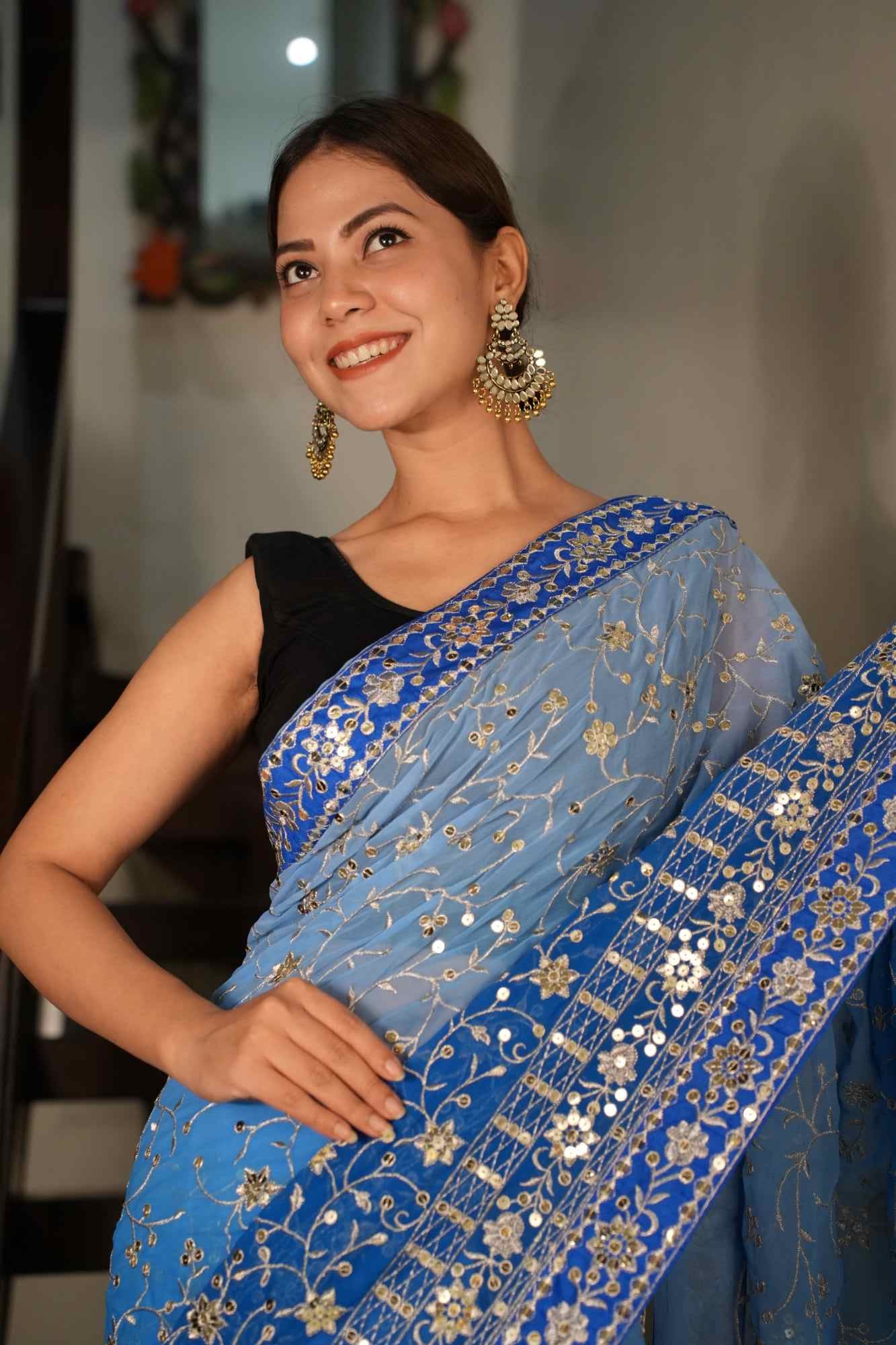 Exquisite Sequin Embellished Ready-to-Wear Saree – A Dazzling Fusion of Elegance and Glamour - Image 7