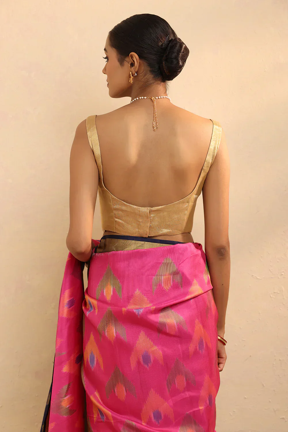 Gold Tissue Blouse | Shobitam - Image 2