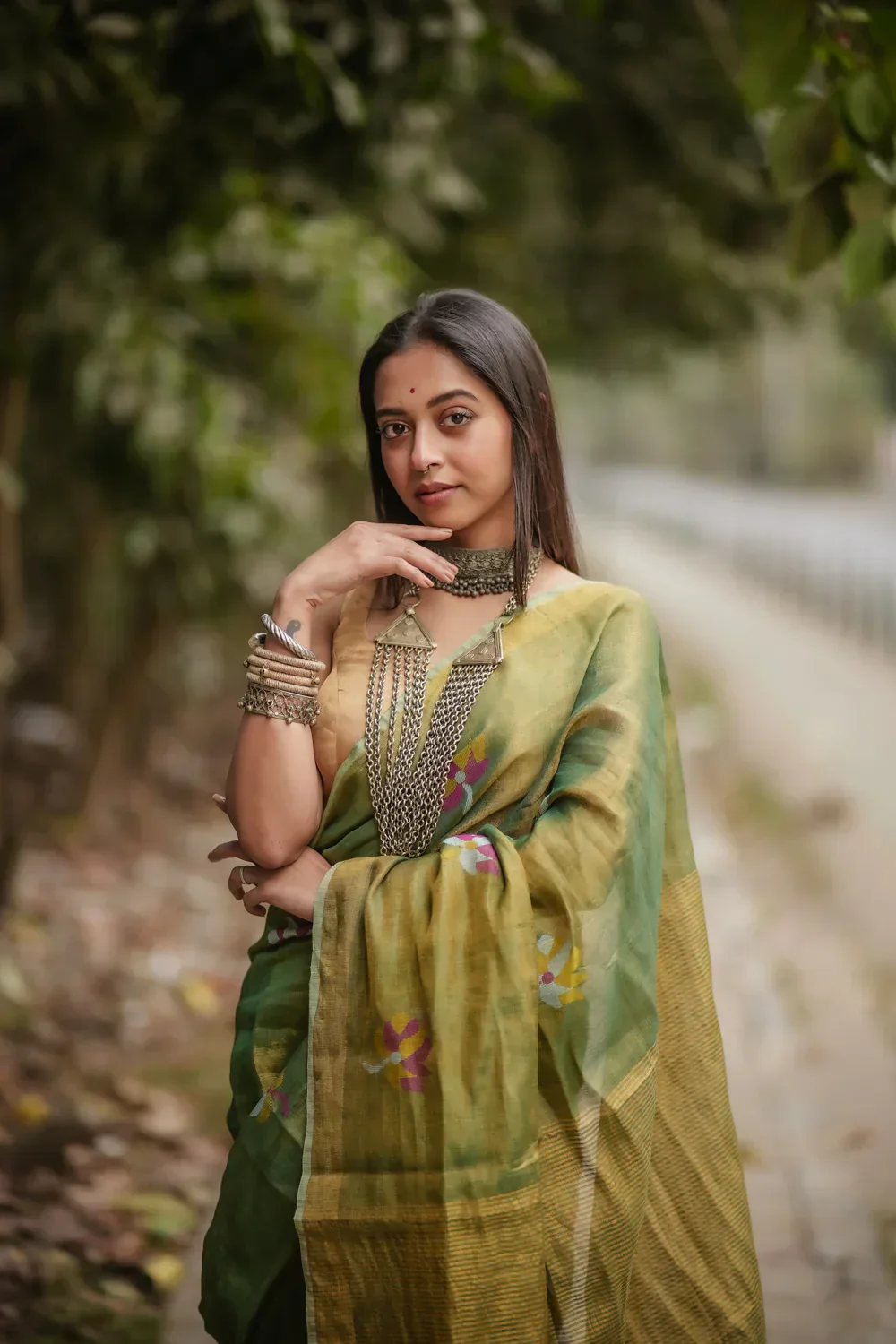 Gold Tissue Blouse | Shobitam - Image 7