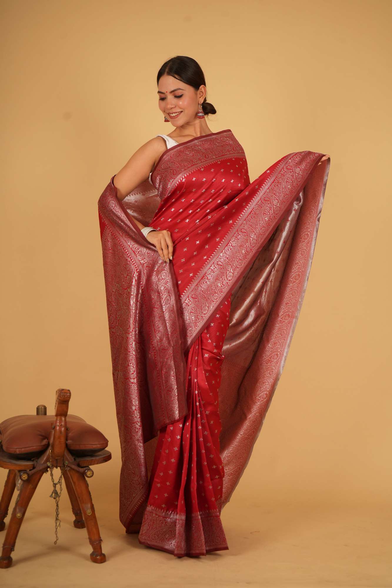 Banarasi festive ready to wear saree - Image 3
