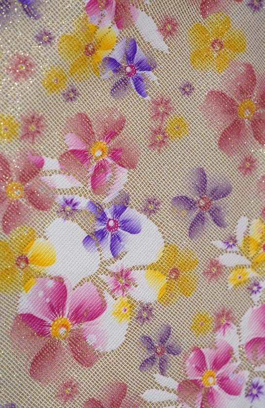 Gorgeous shimmery sequins woven with floral print pallu with satin half and half wrap in 1 minute saree - Image 13