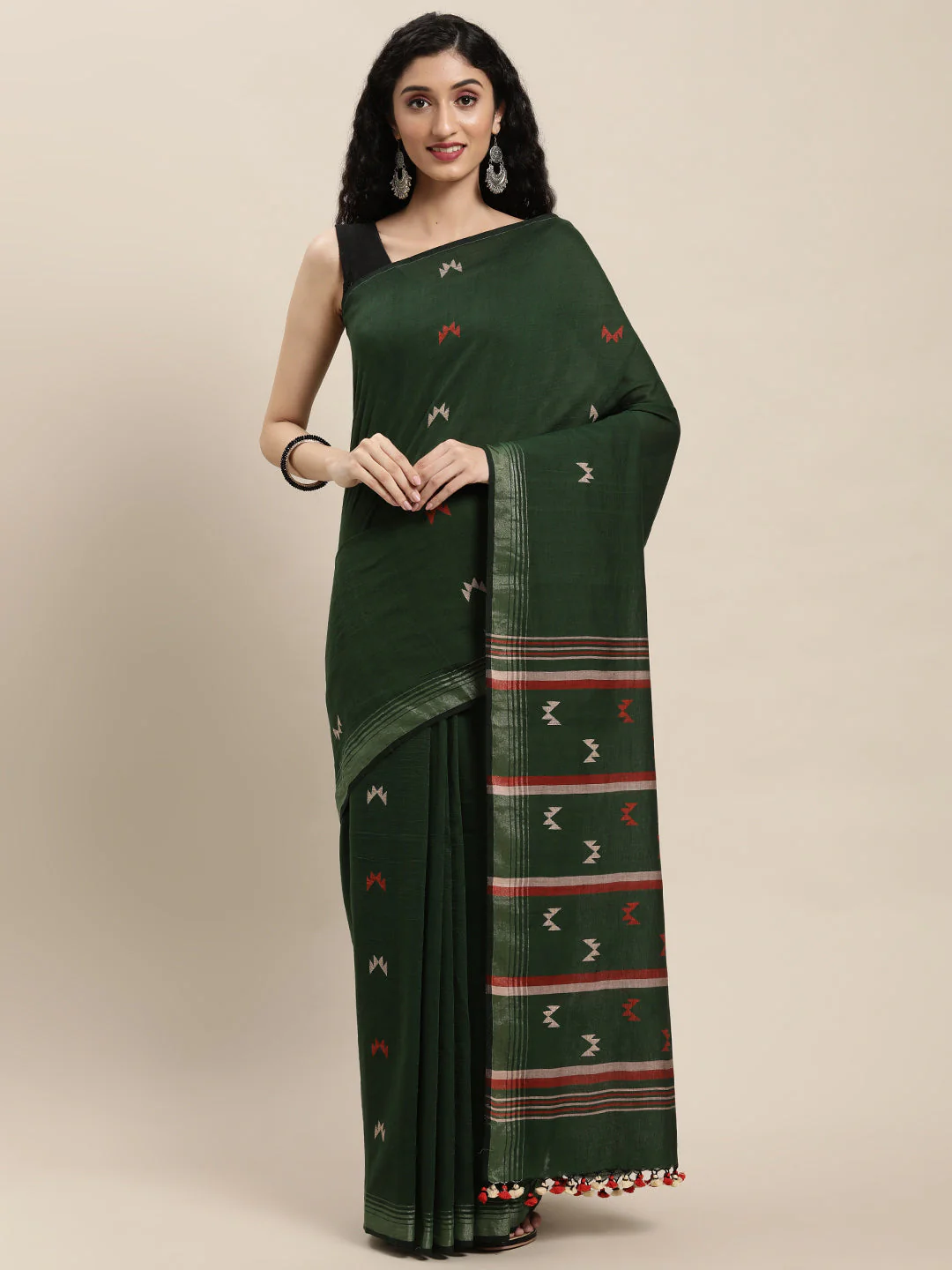 Handloom Jamdani Cotton Saree | Shobitam - Image 2