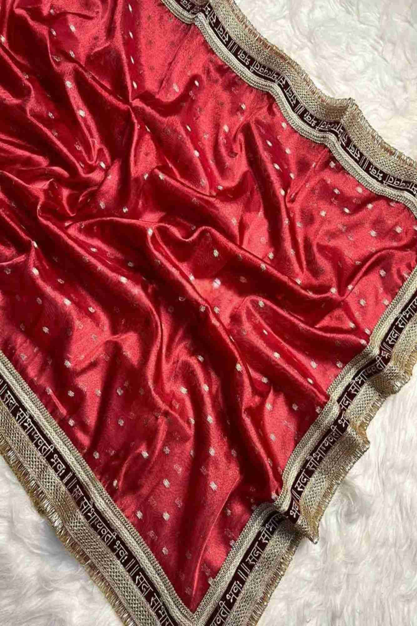 Wedding Look Special -Tissue Silk with “Sada Saubhagyavati Bhava” Zari Border With Ready to wear saree - Image 5