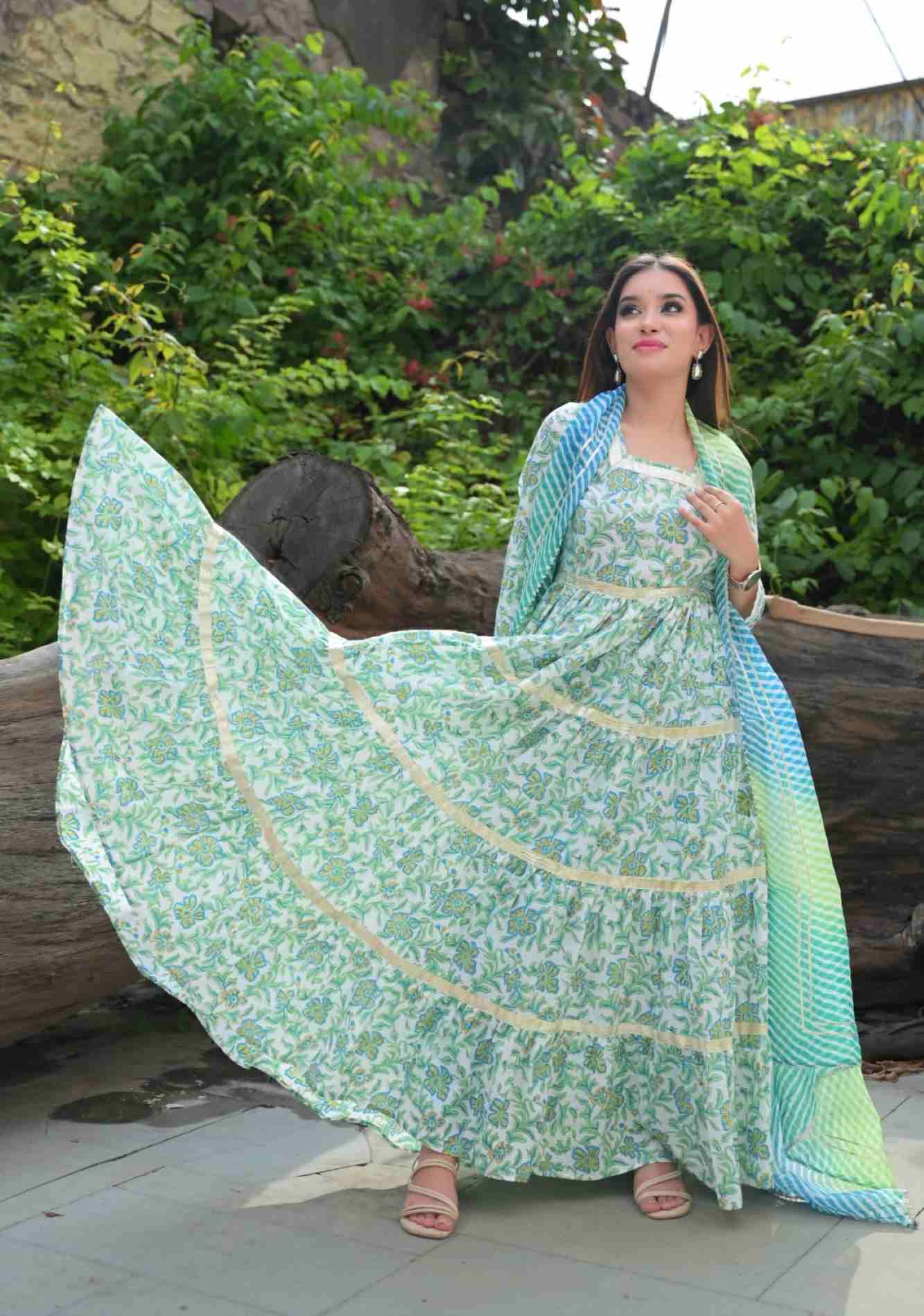 Meeraki Tiered Gown and Cape - 2 piece set| Made To Order - Image 4