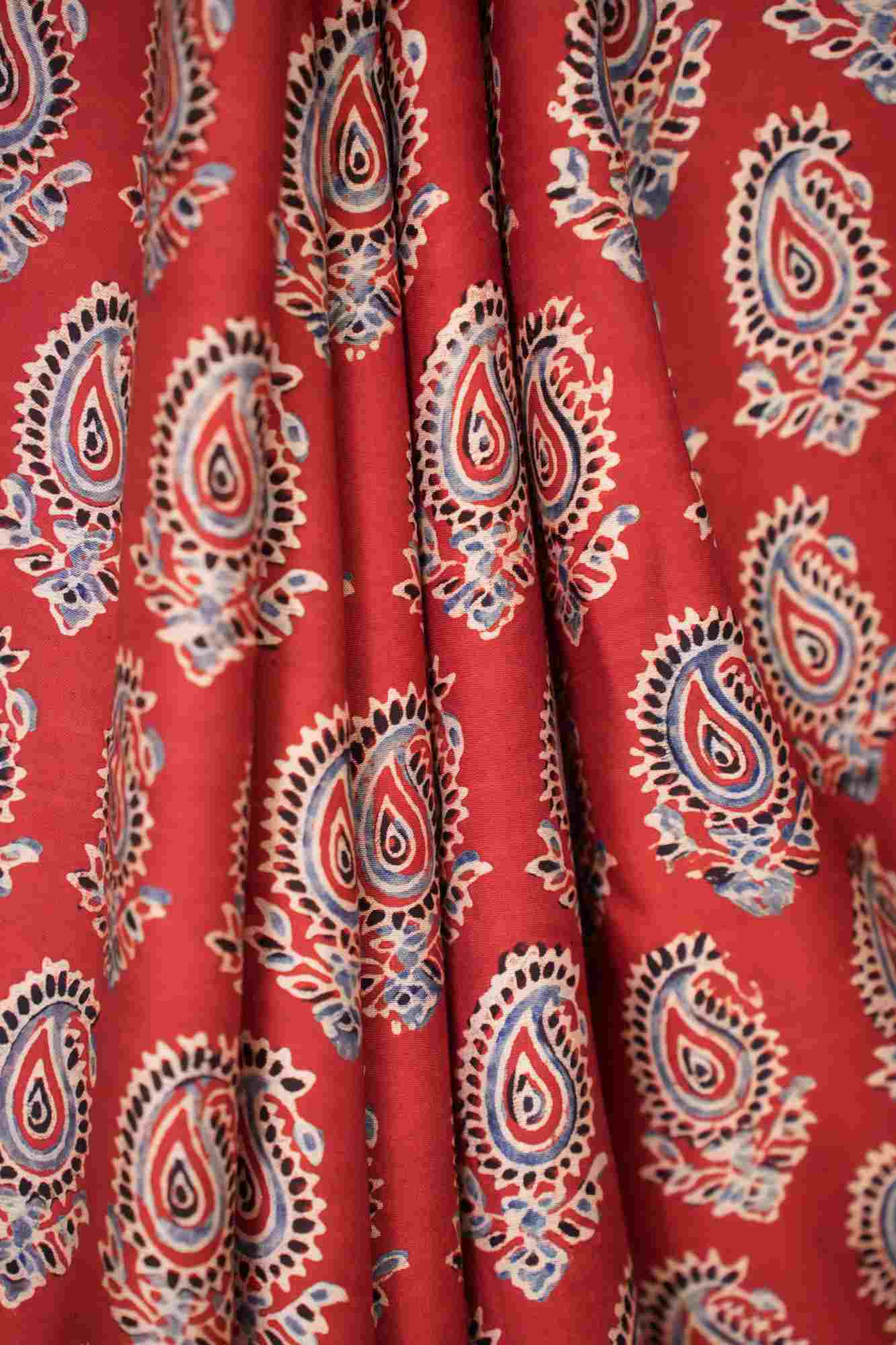 Modal Silk Overall Ajrakh Hand Block Printed With Black Solid Border Wrap In One Minute Saree - Image 8