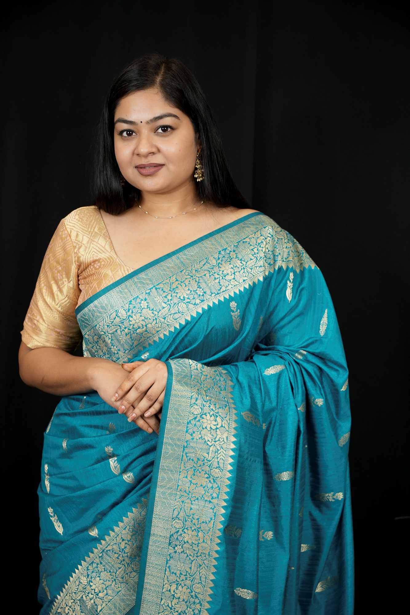 Motka Silk With Handloom Zari Work Ready To Wear Saree - Image 10