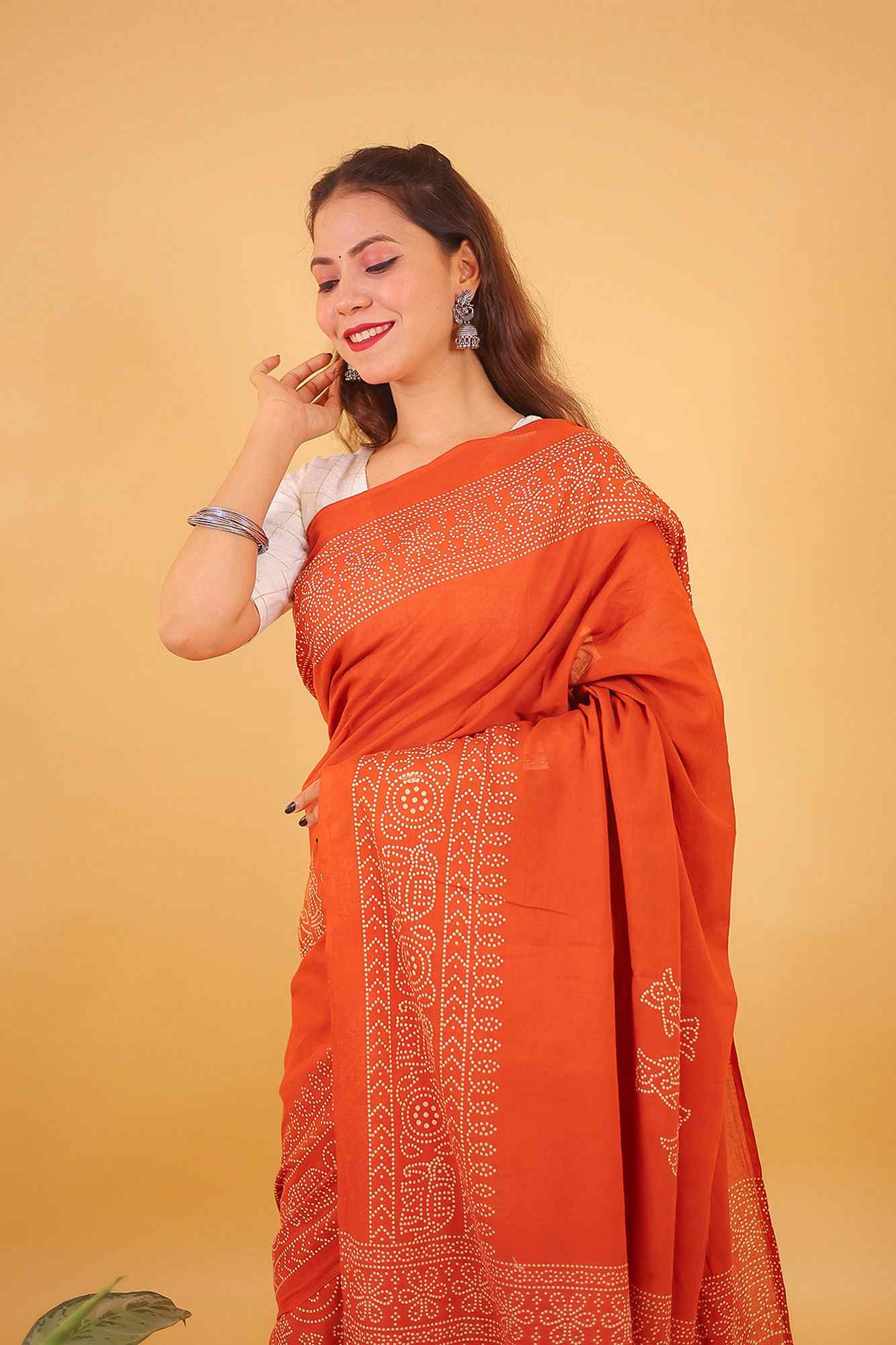 Mul mul pre-stitched ready to wear saree - Image 4