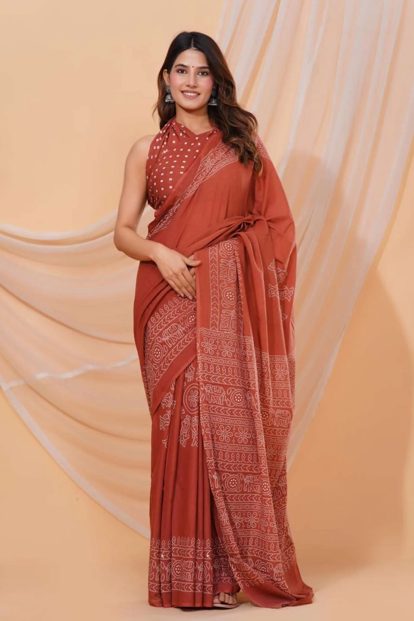 Mul mul pre-stitched ready to wear saree - Image 6
