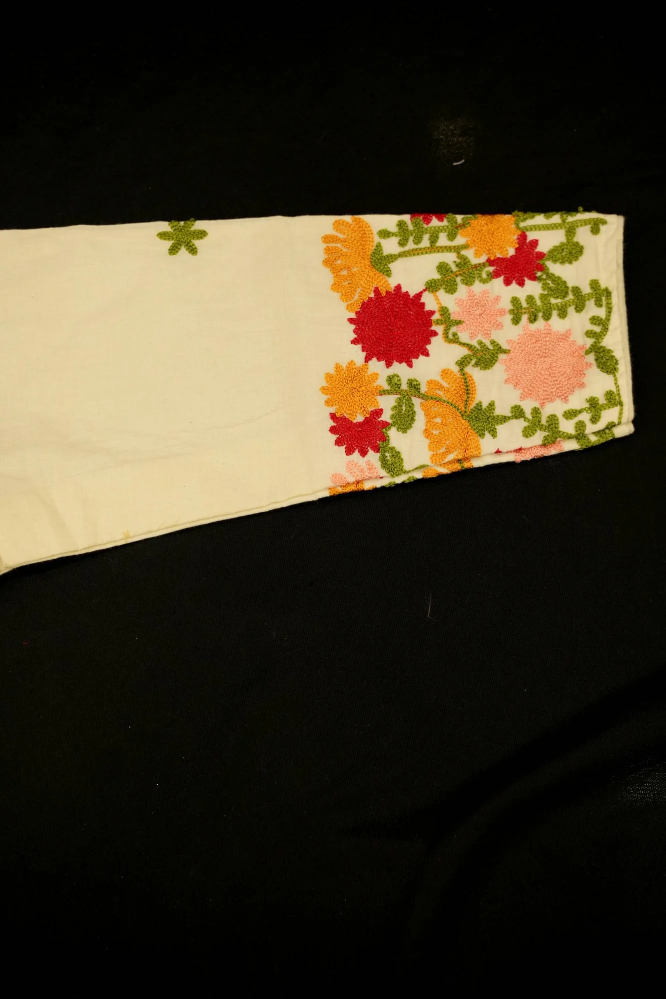 Multicolor Thread  Cotton Embroidered Blouse Piece - Image 4