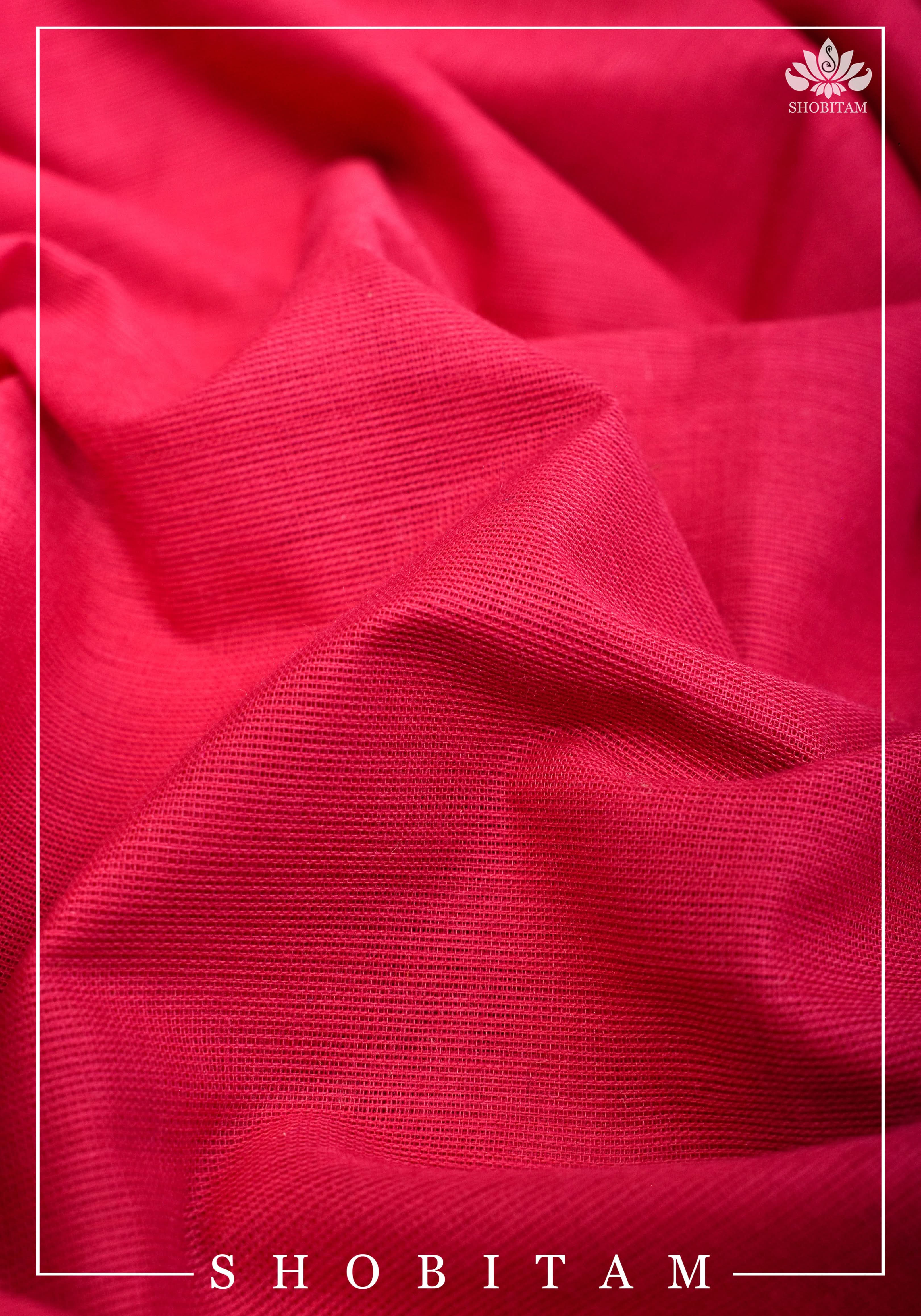 Chettinadu Cotton Saree in Pink with Wide Zari Border, no Blouse piece | Sarees by Shobitam - Image 7