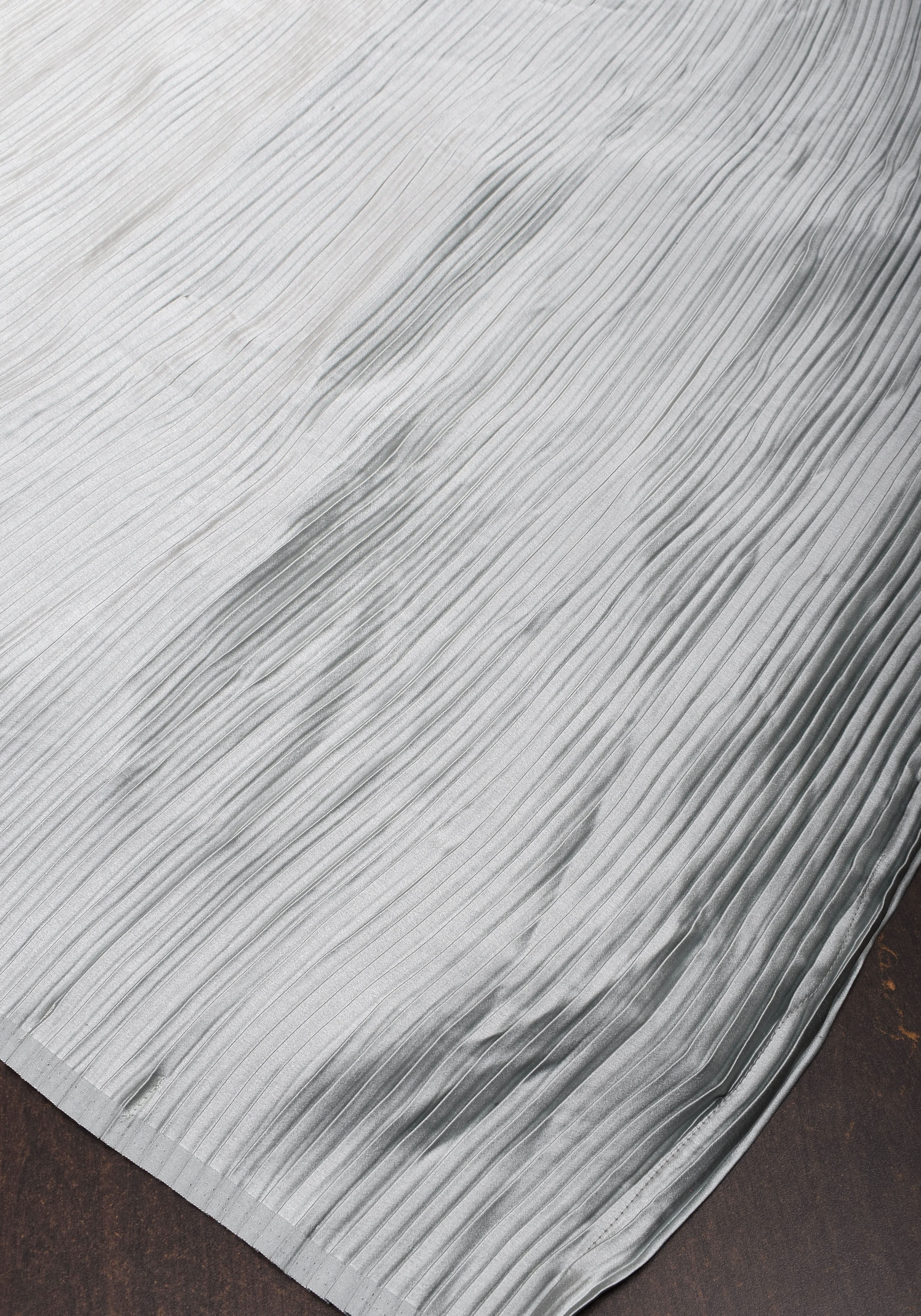 Pleated Satin Half and Half Saree in Silver Gray ,No Blouse Piece | Shobitam - Image 9