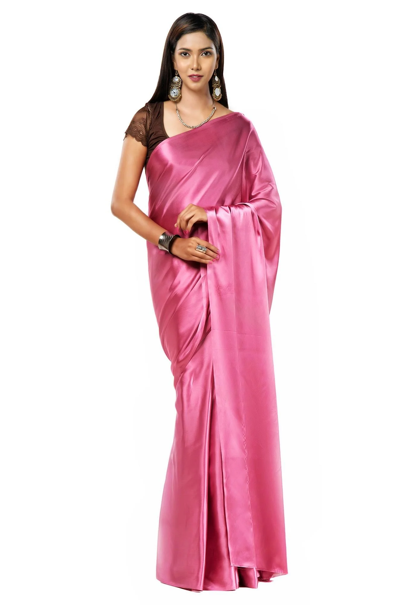 Pink satin silk ensemble - Image 3