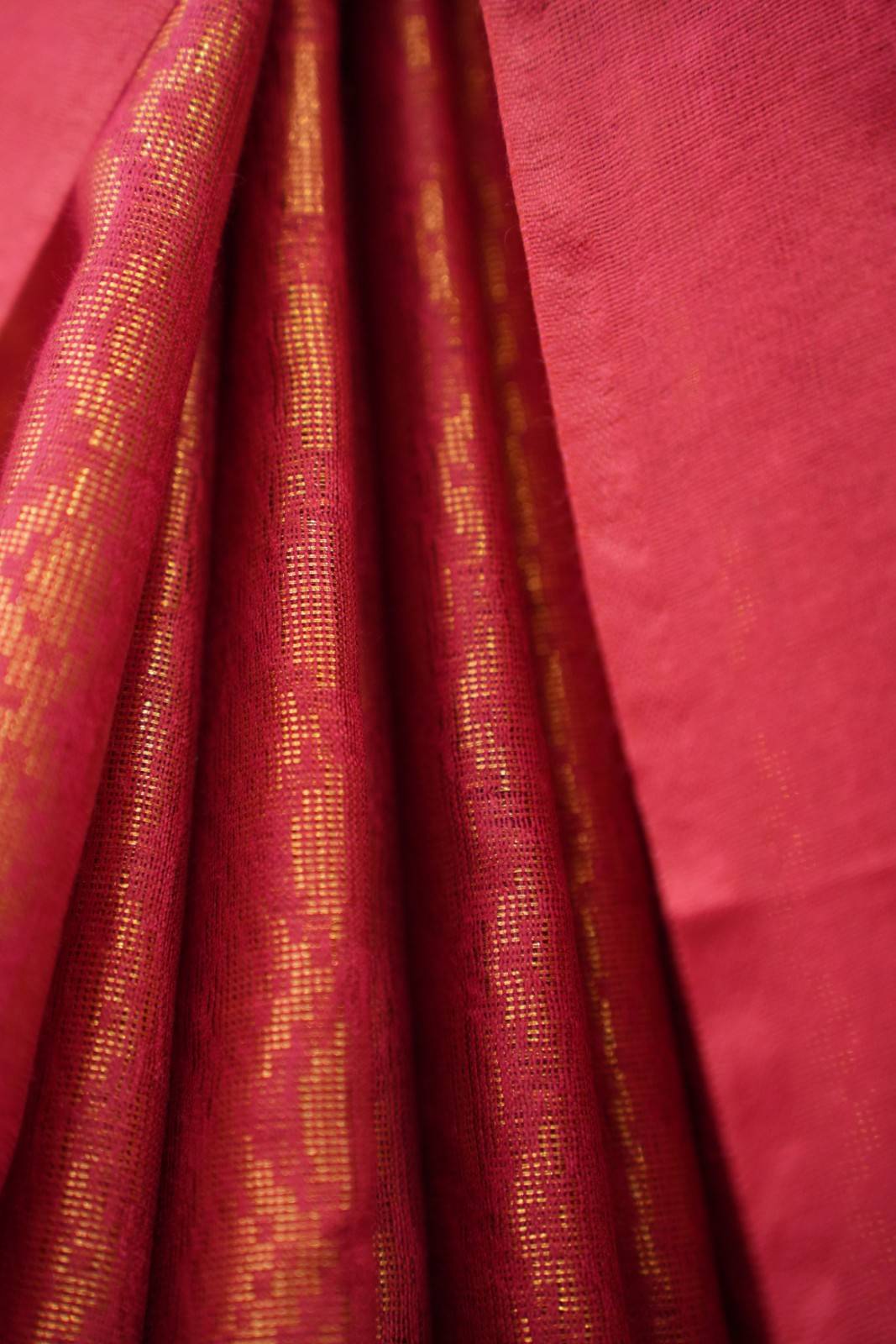 Premium Handwoven Silk Overall Resham Weave With Tassels On Palla Ready To Wear Saree - Image 5