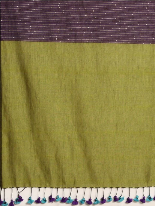 Pure Cotton Handloom Sequins Saree | Shobitam - Image 5