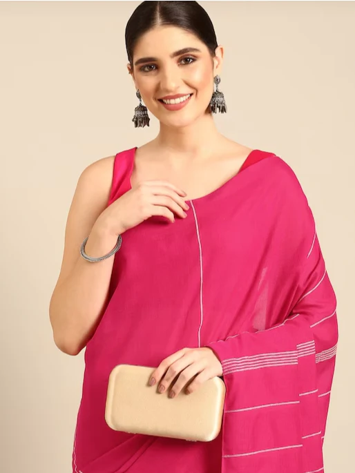 Pure Cotton Saree with Blouse piece | Shobitam - Image 31