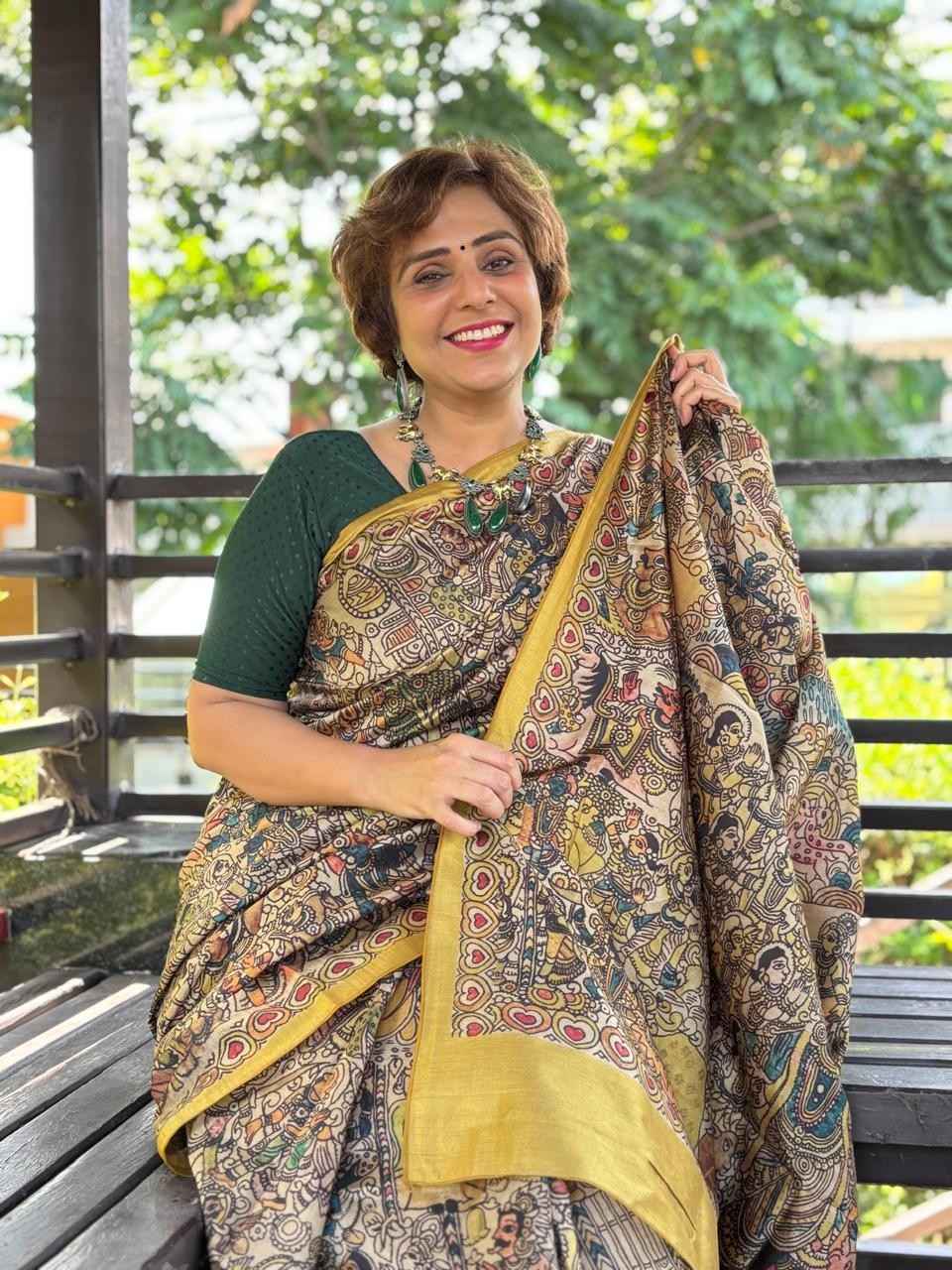 Ramji  Madhubani Printed Ready to Wear Saree - Image 7