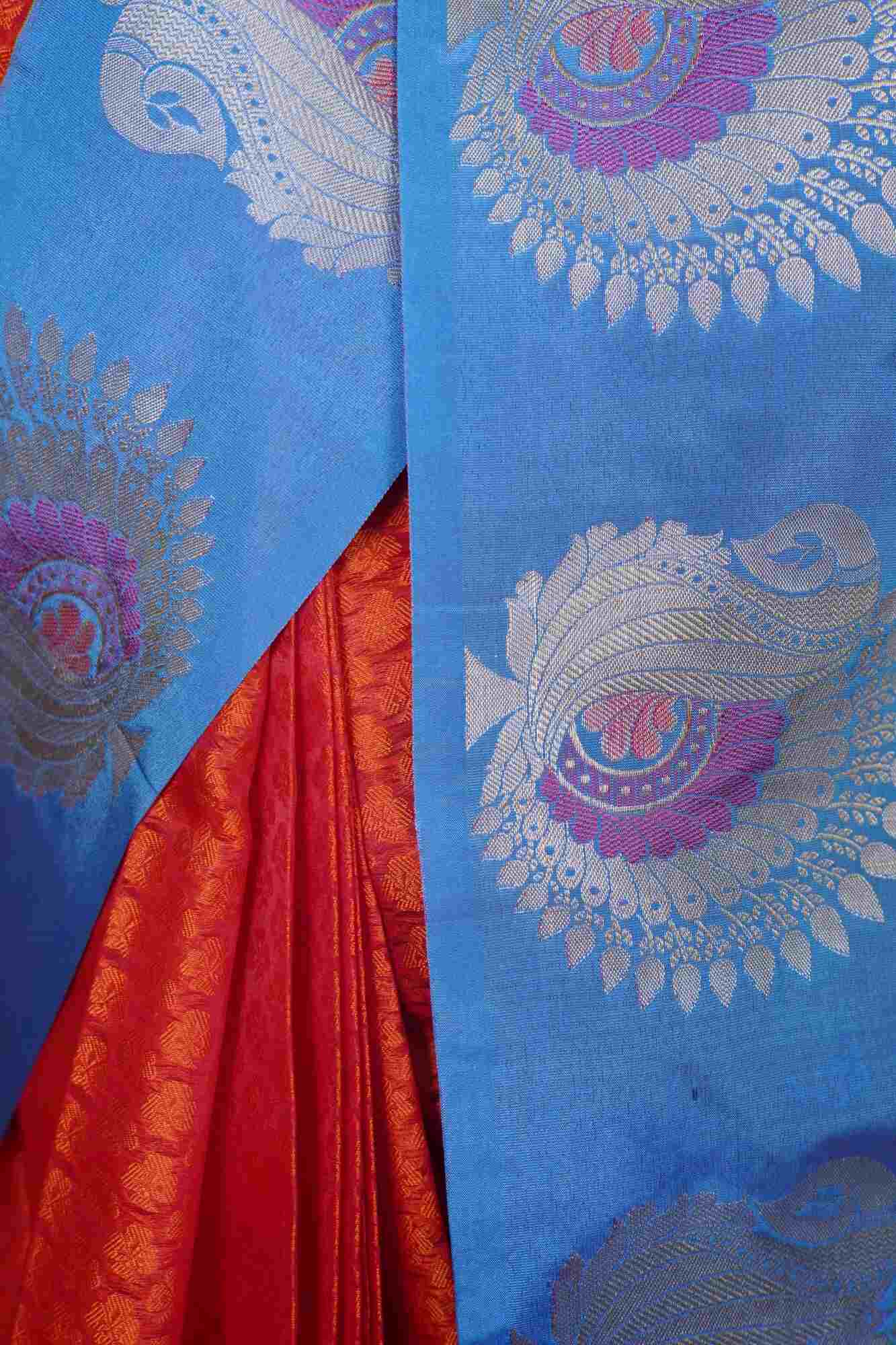 Ready to wear banarasi saree With woven zari border Wrap In One Minute Saree - Image 5