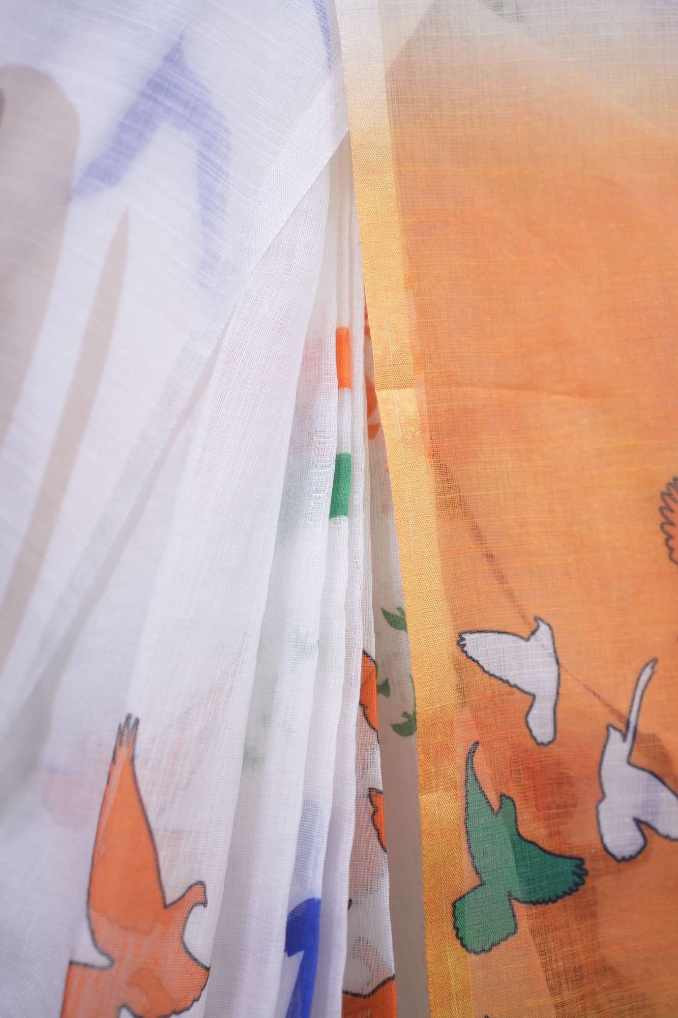 Ready to wear Independence Day Saree  Print  With Tiranga Print Wrap in 1 minute saree - Image 8