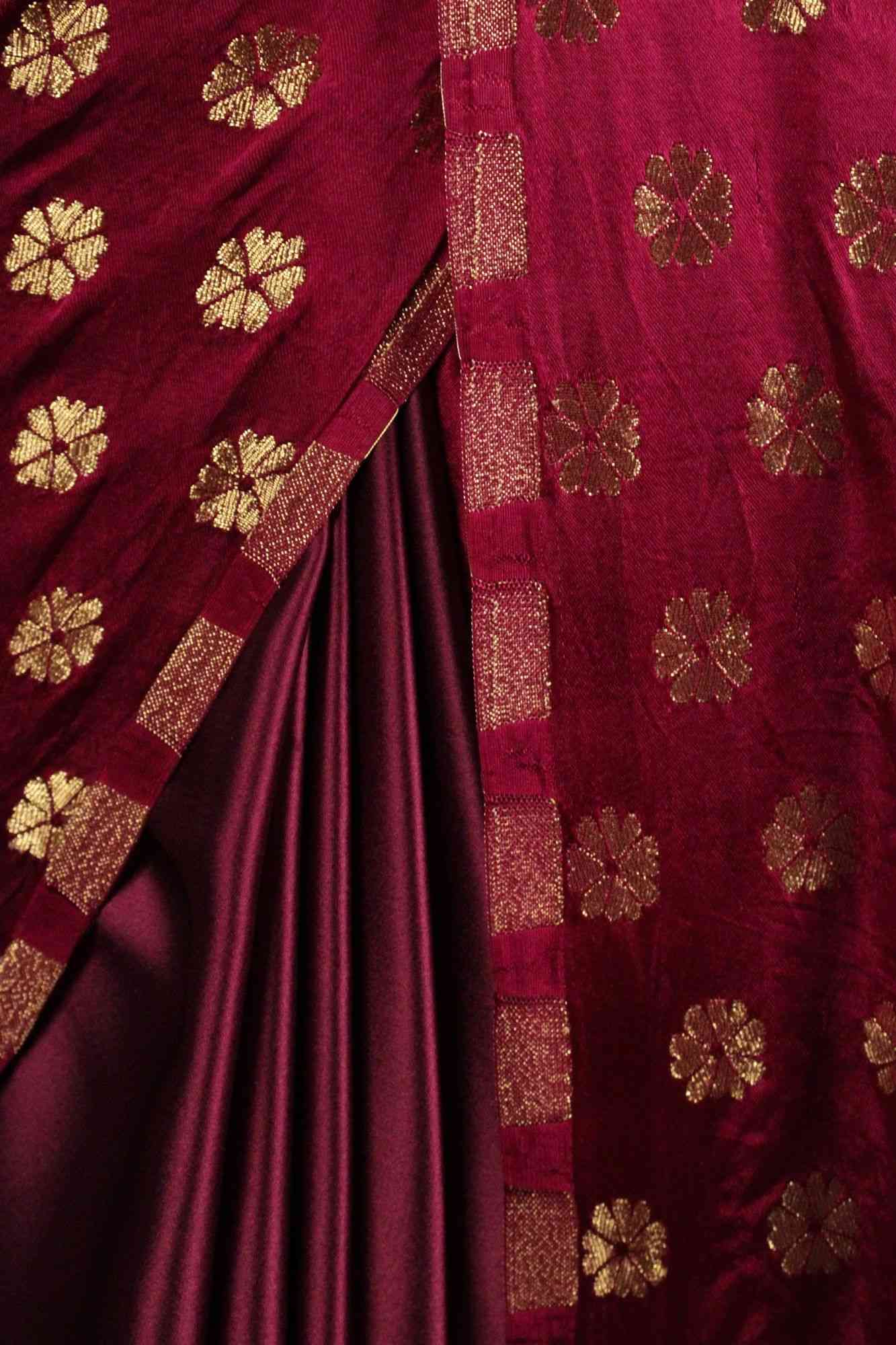 Ready to wear Saree Banarasi soft on skin banarasi brocade butis pallu designer Wrap in one minute saree - Image 5
