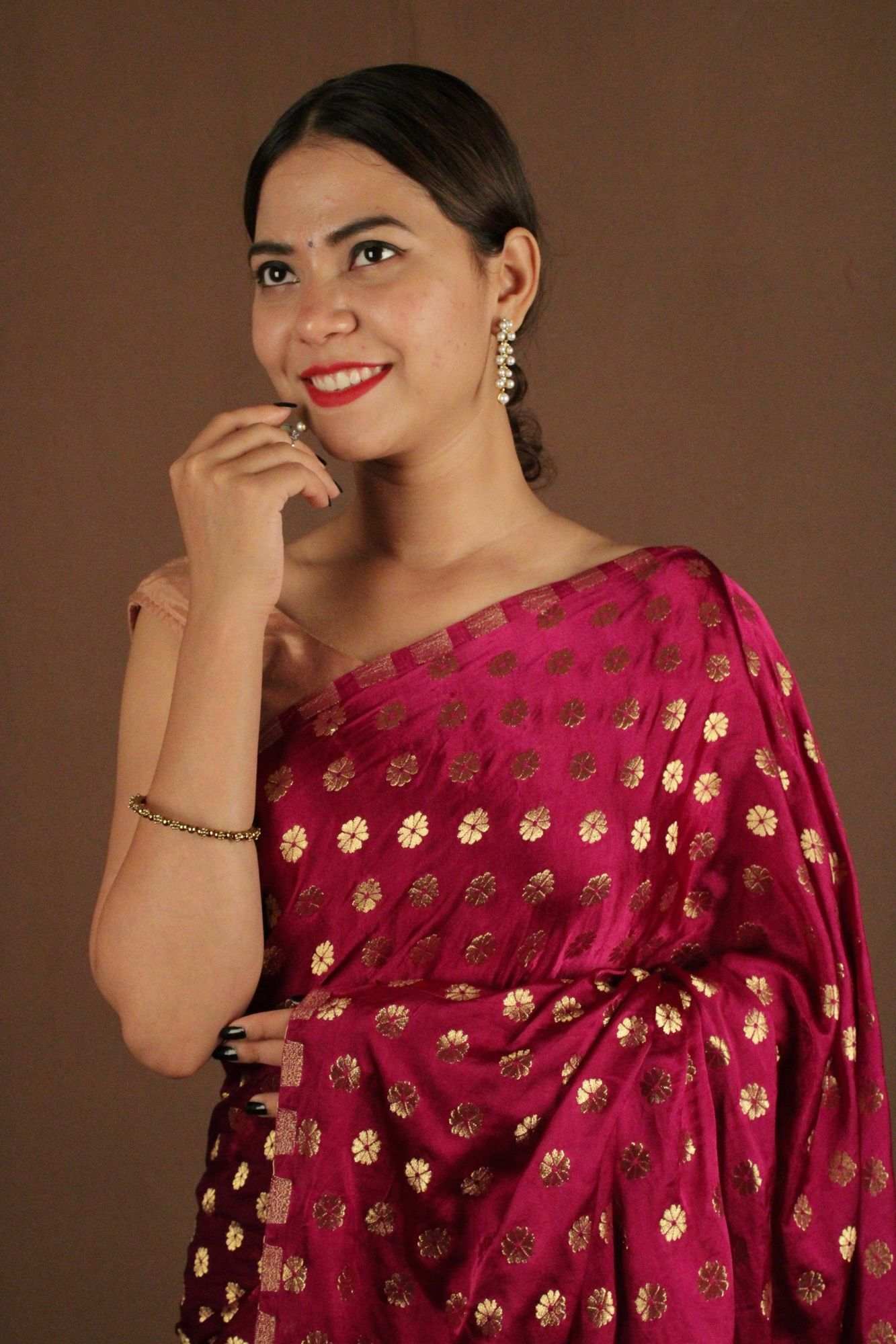 Ready to wear Saree Banarasi soft on skin banarasi brocade butis pallu designer Wrap in one minute saree - Image 6