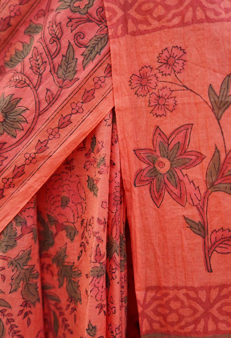 Regal summer saree Jaipuri Sanganeri mulmul ready to wear saree - Image 6