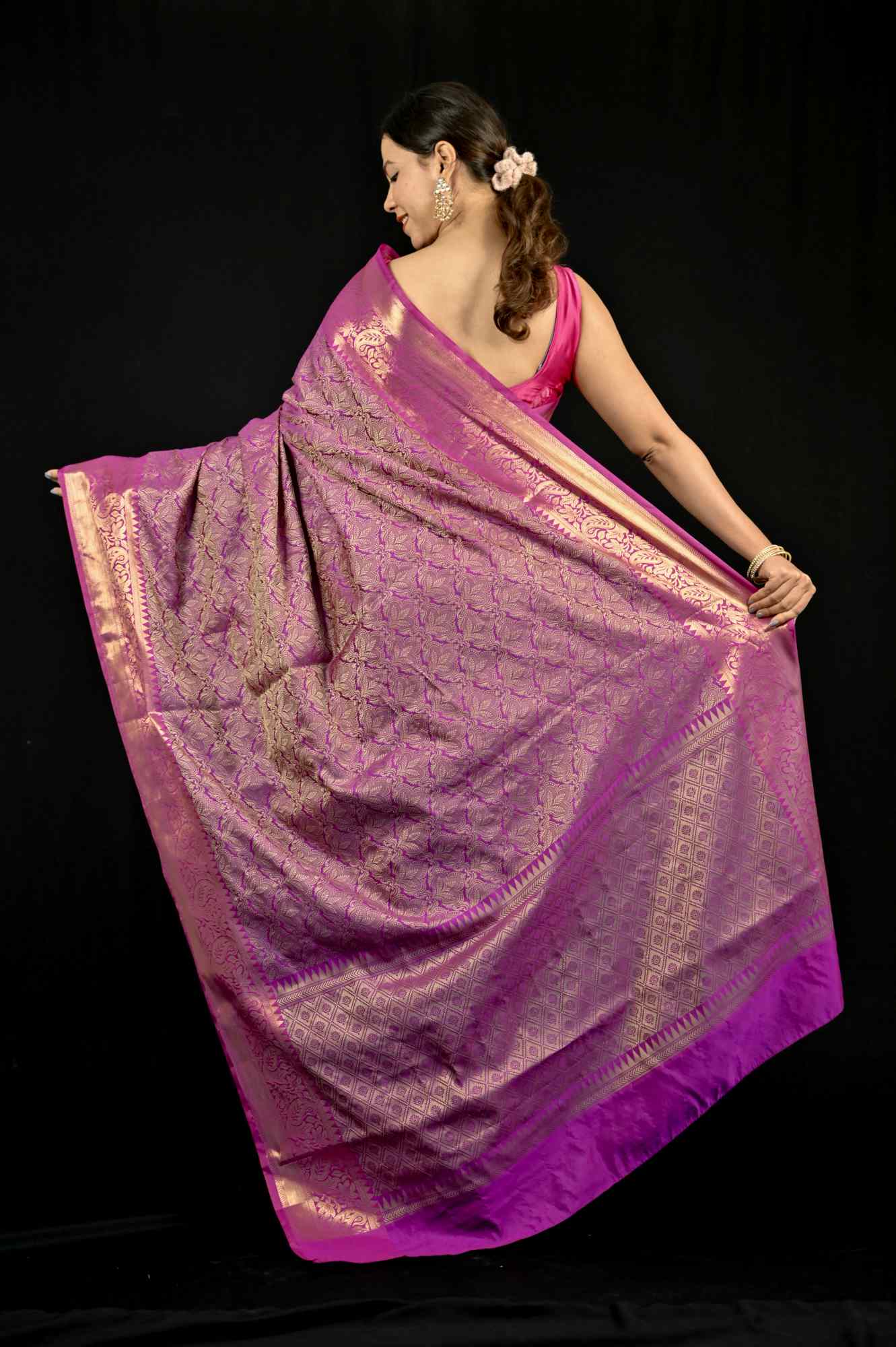 Tapeta Silk with Zari Weaving Ready To Wear Saree - Image 5