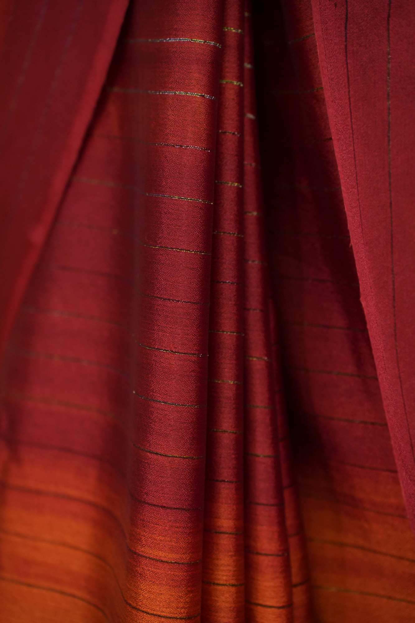 Rust Ombre dyed light weight dual tone wrap in 1 minute saree - Image 8