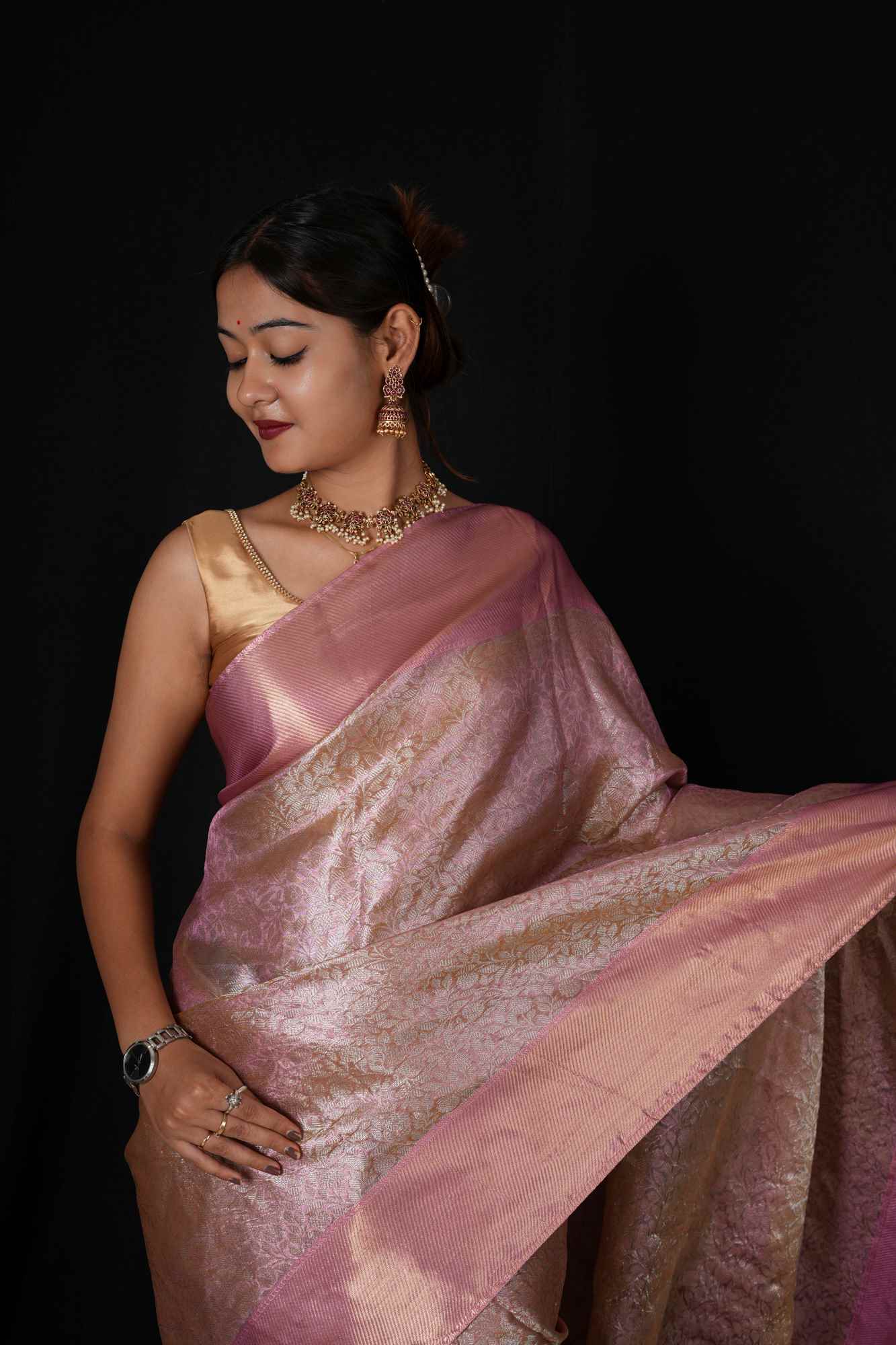 Sai Pallavi inspired Kanjivaram ready to wear saree - Image 7