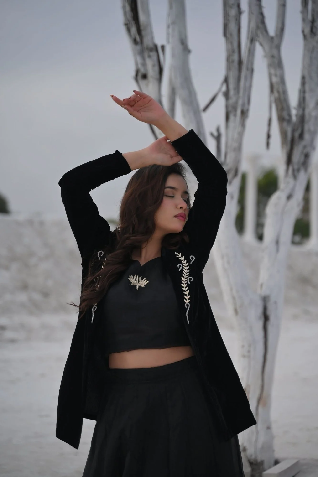 Saira Blouse, Blazer and  skirt set in Black | Made To Order - Image 6