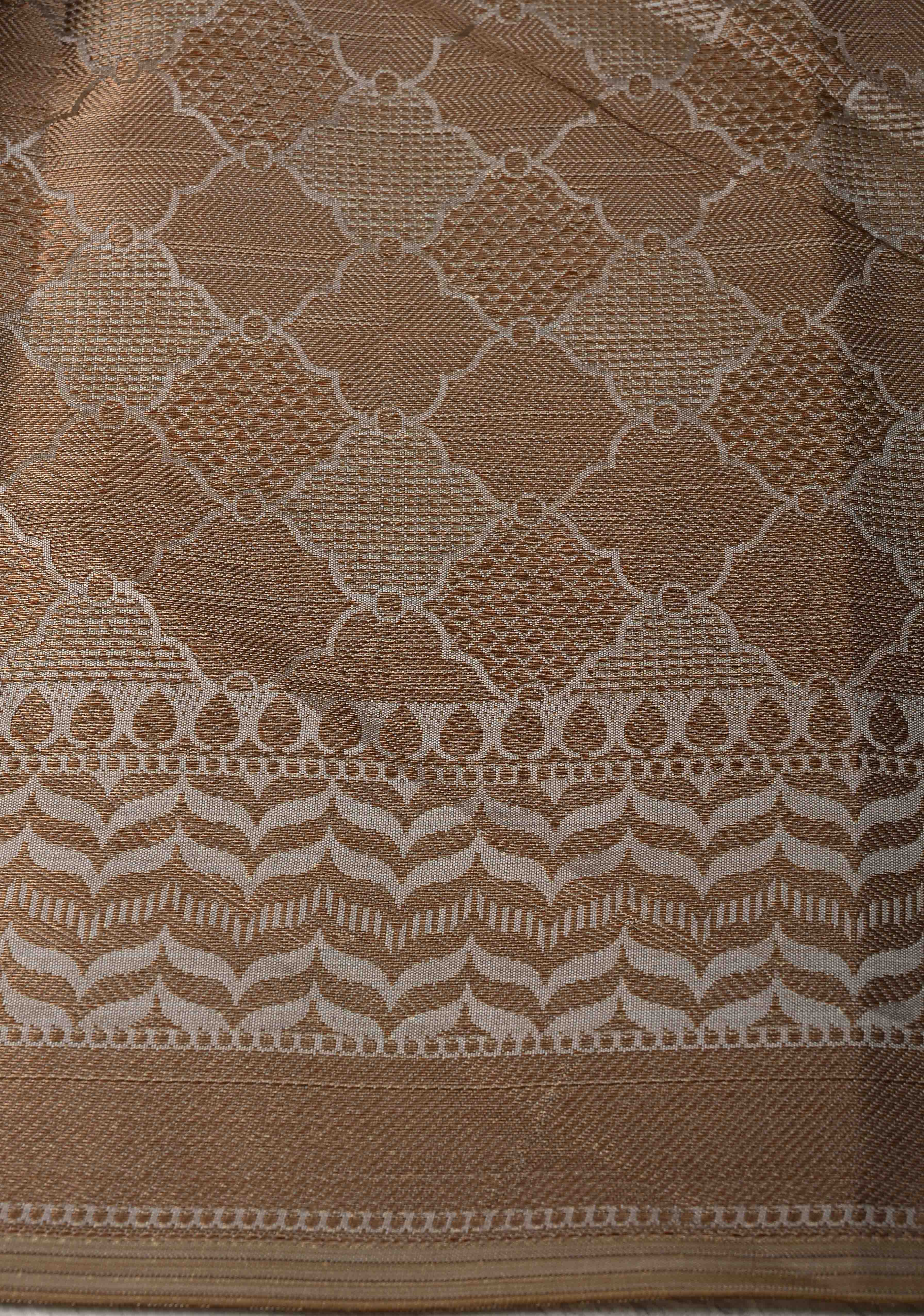 Semi Tussar Silk Saree with Kalamkari Digital Print in Gray | Shobitam - Image 7