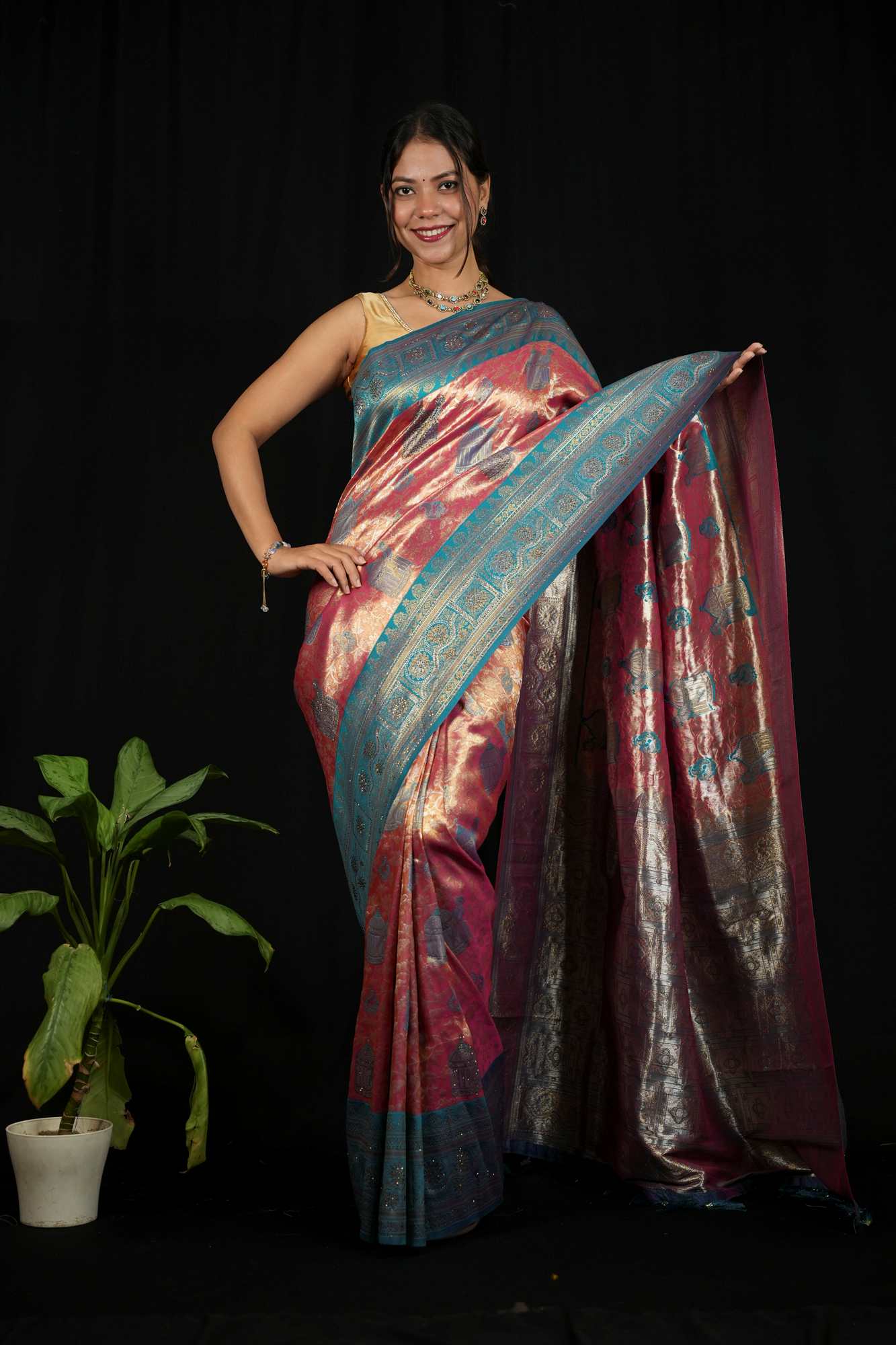 Kanchipuram ready to wear saree - Image 7