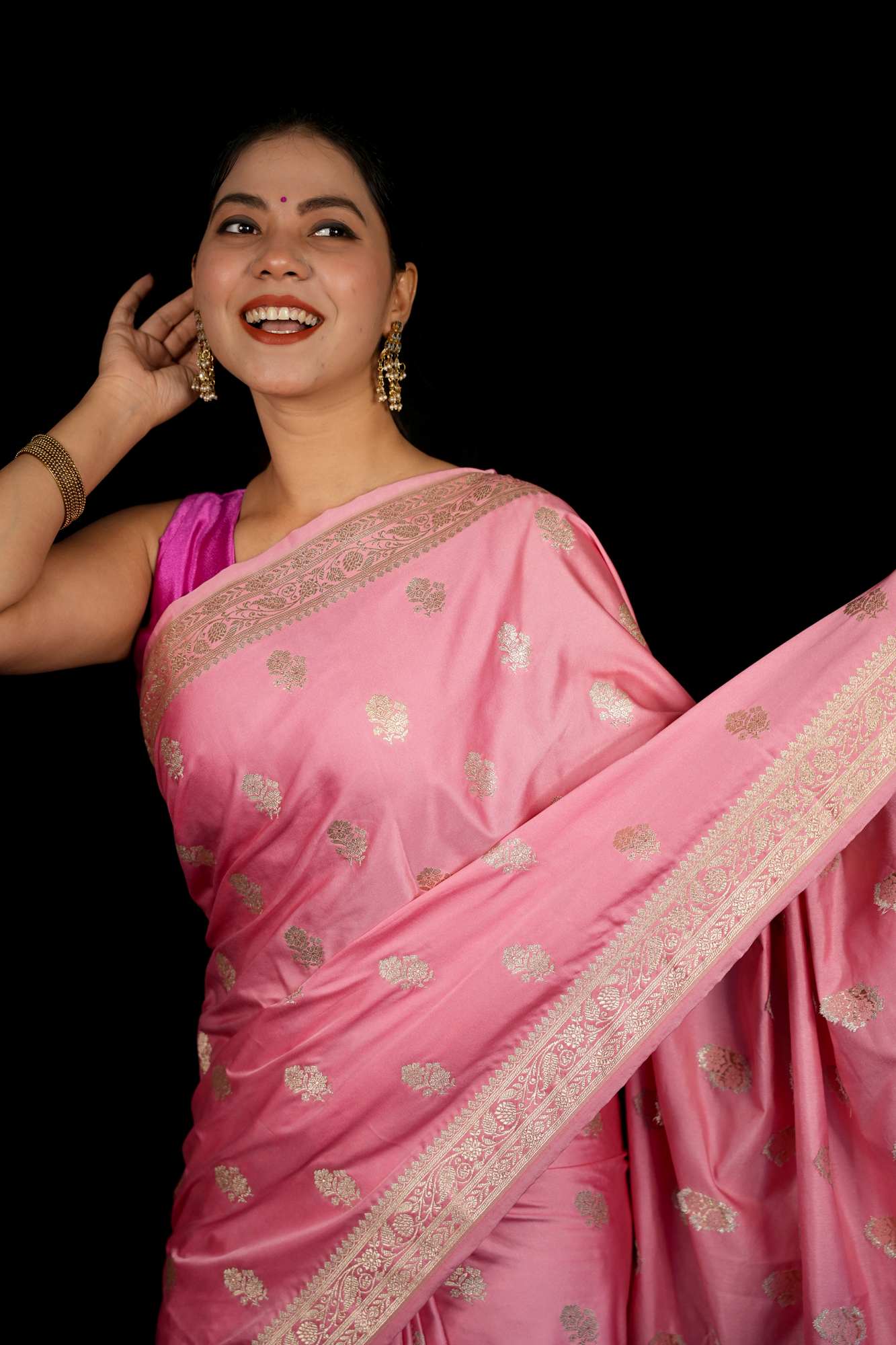 Mashru Silk Ready To Wear Saree - Image 8