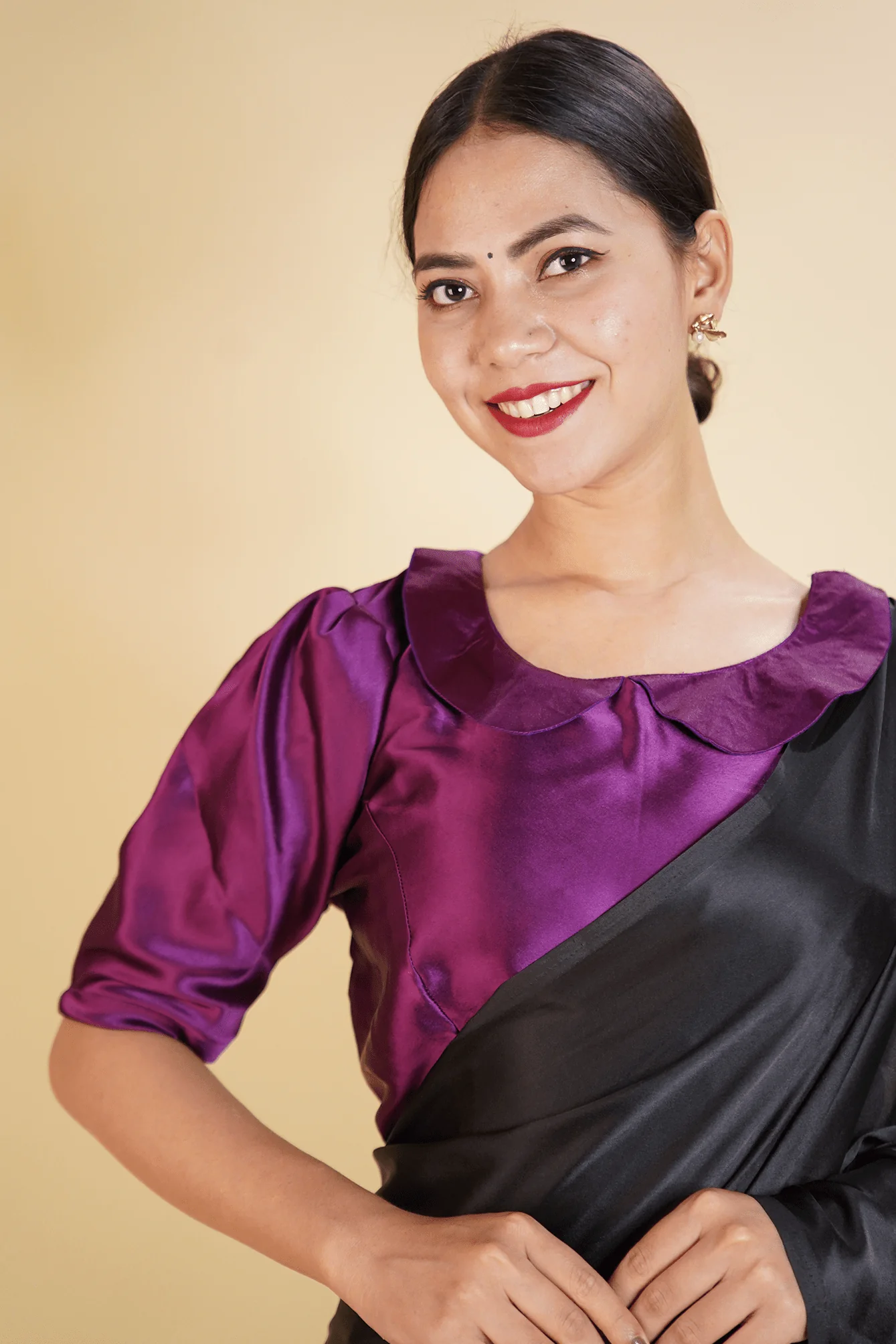 Sitaramam Style - Ready to wear Satin Silk Blouse - Image 20