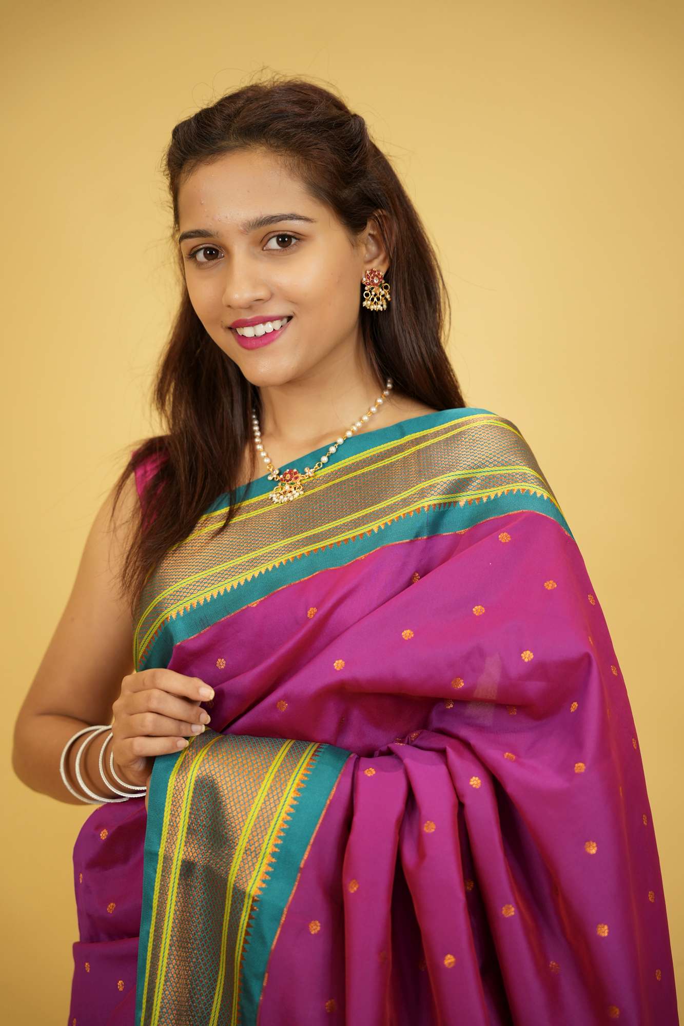 Soft Silk Ready-to-Wear Saree with Jacquard Weaving & Contrast Pallu – Prestitched, All Sizes - Image 8
