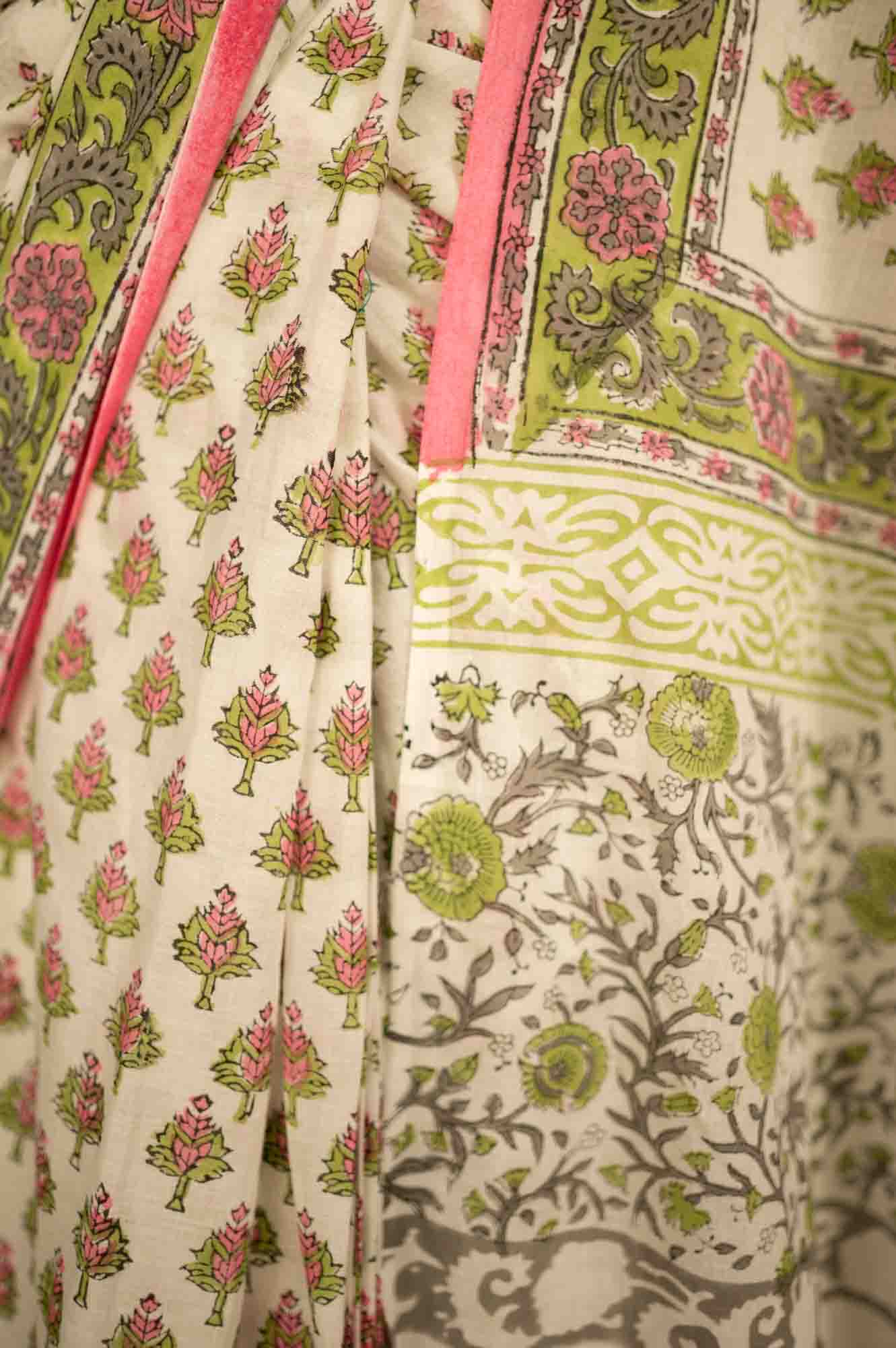 Stitched pleated saree Jaipuri Sanganeri mulmul 1 minute saree - Image 8