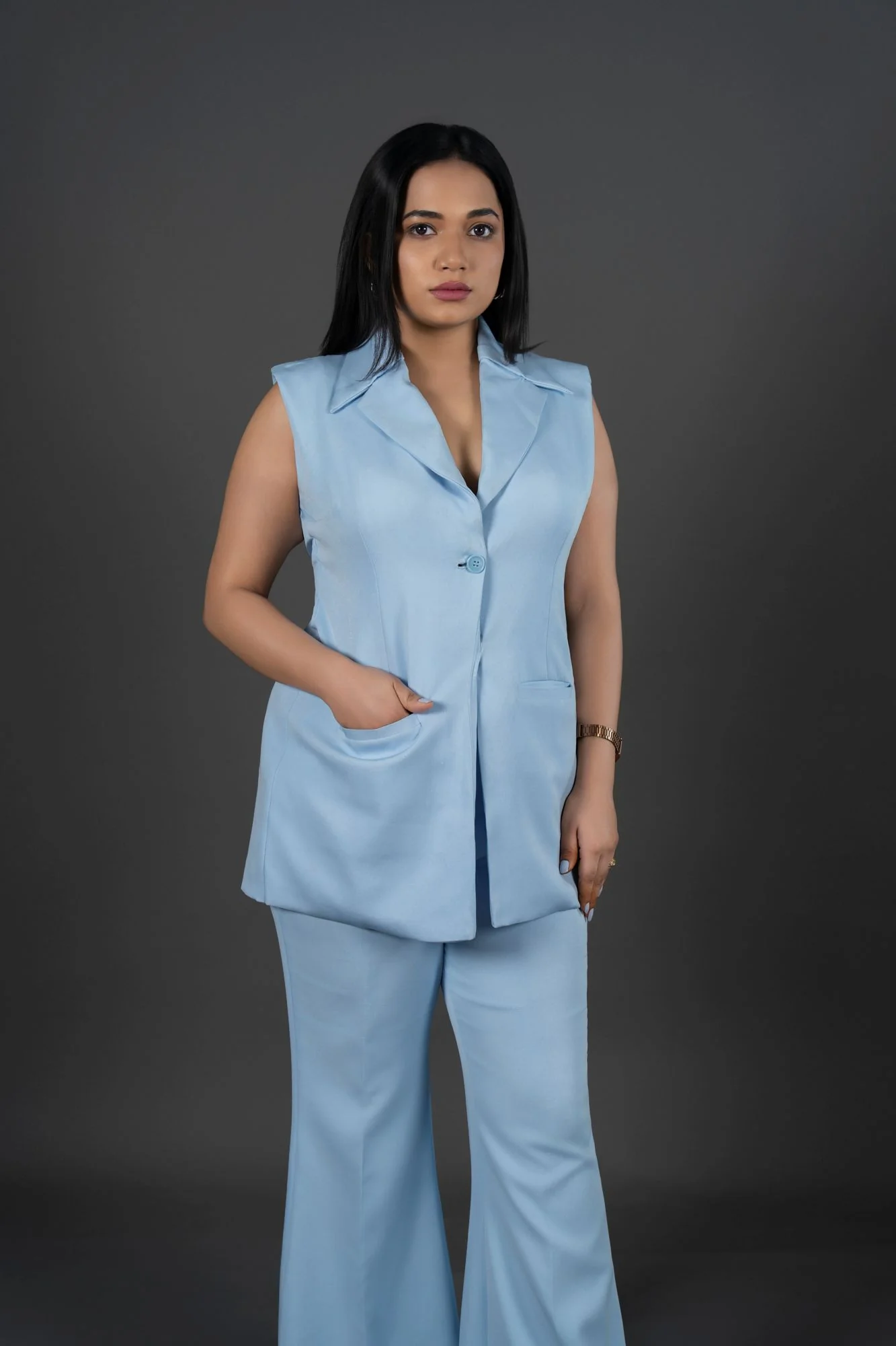 Tailored High-Waisted Wide-Leg Trousers Pant - Image 12