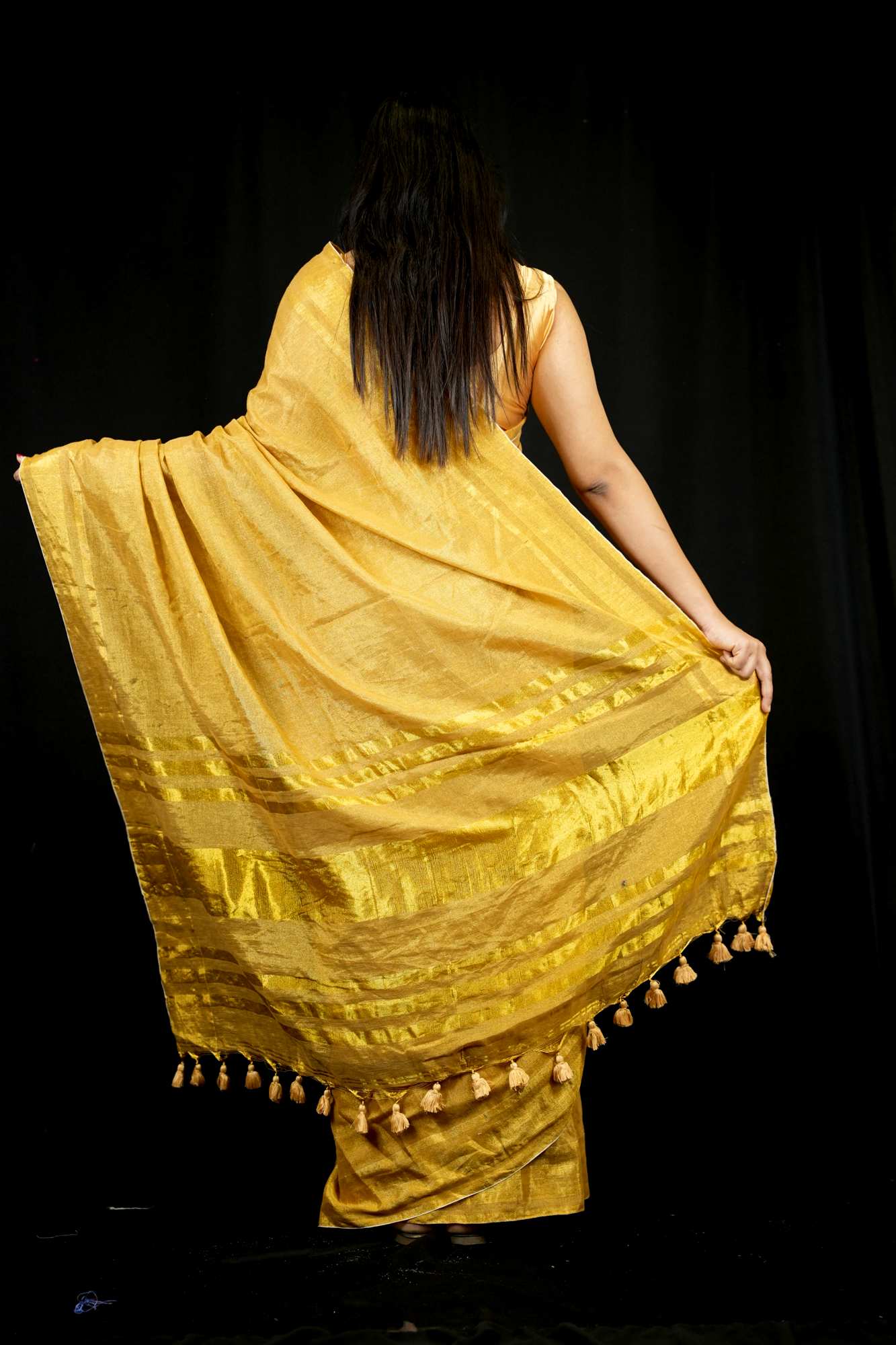 Tissue Handloom Traditional Weaving Ready to Wear Saree - Image 8