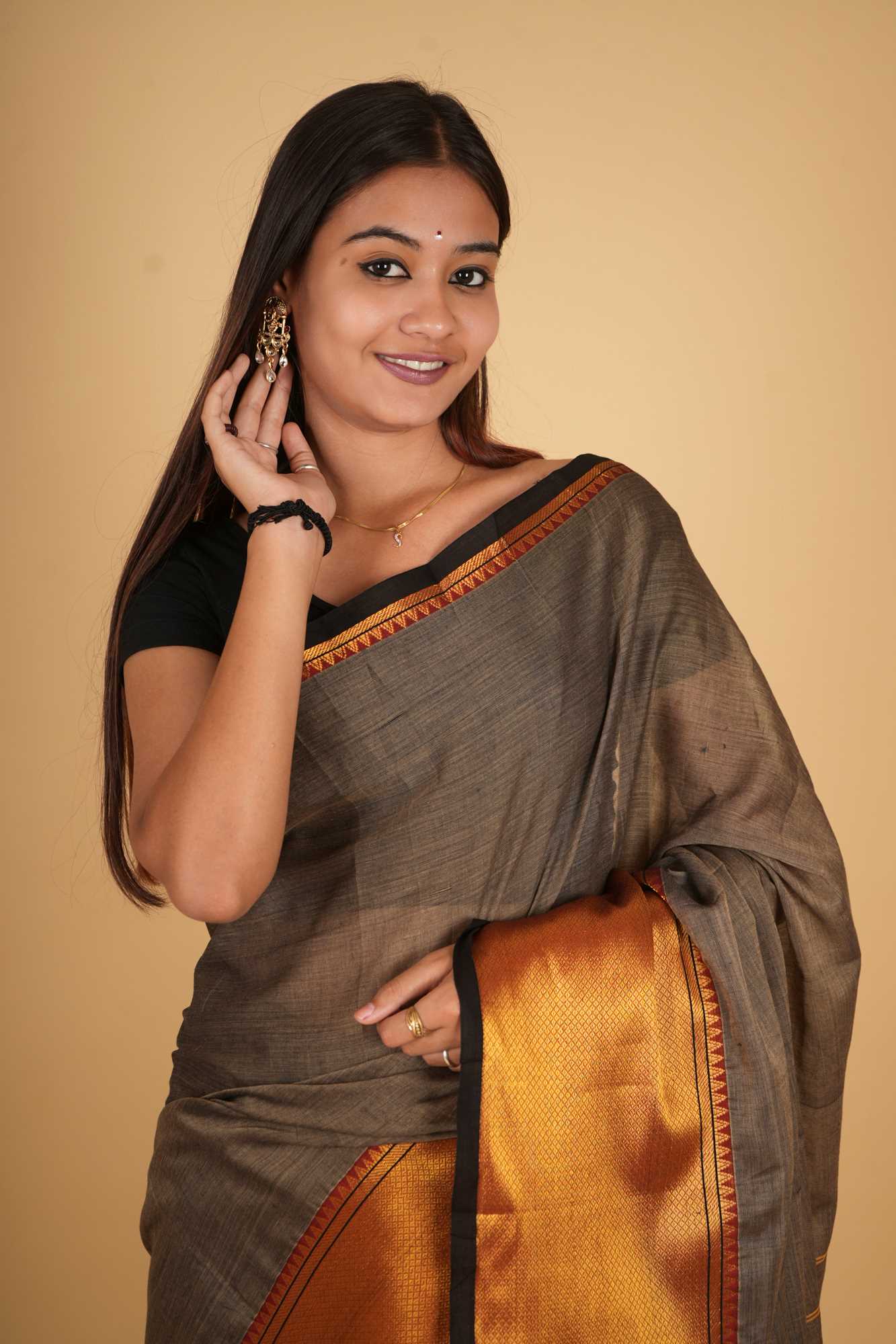 Woven Dharwad South Cotton Ready to wear Saree - Image 2