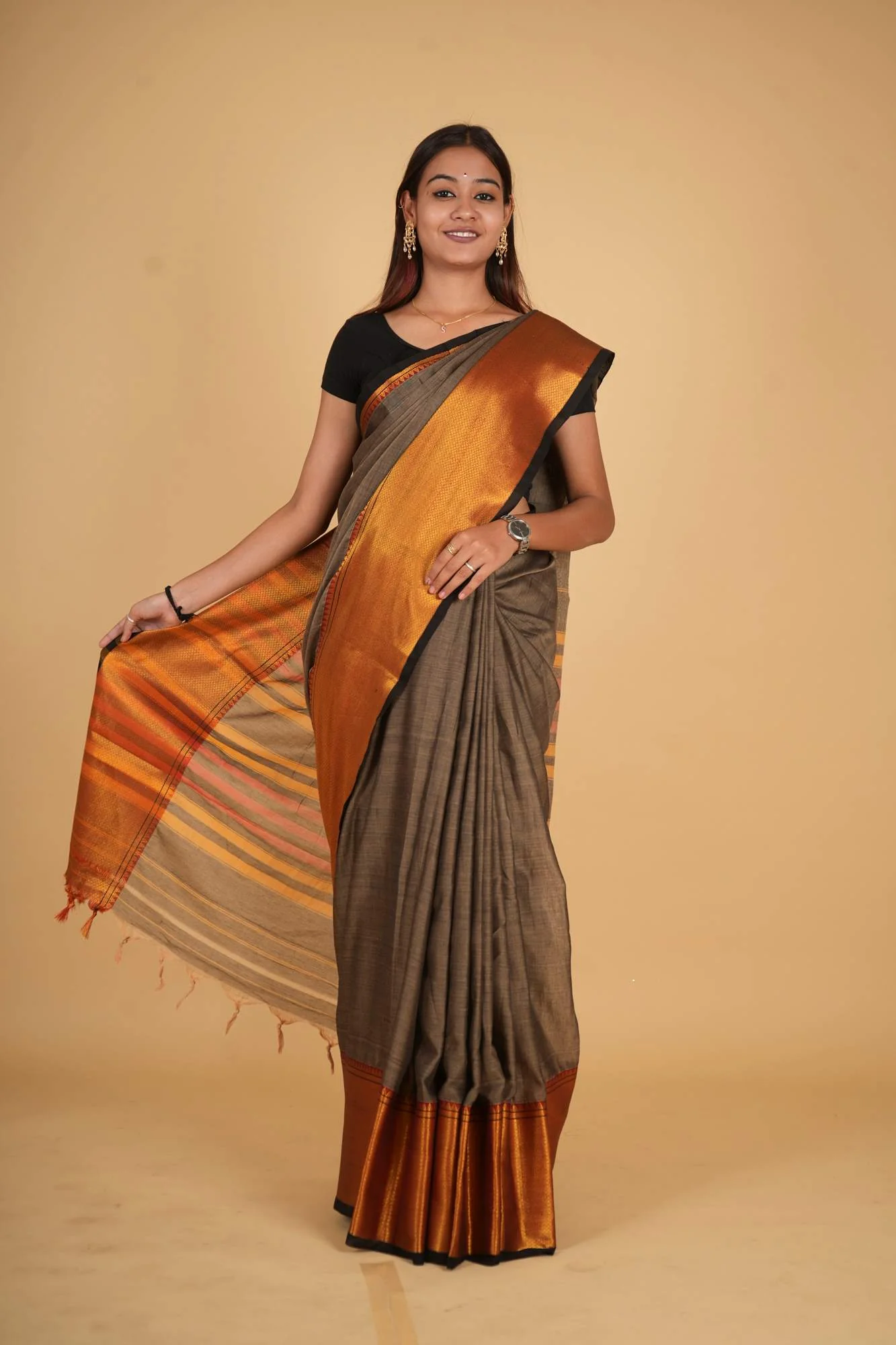 Woven Dharwad South Cotton Ready to wear Saree - Image 4
